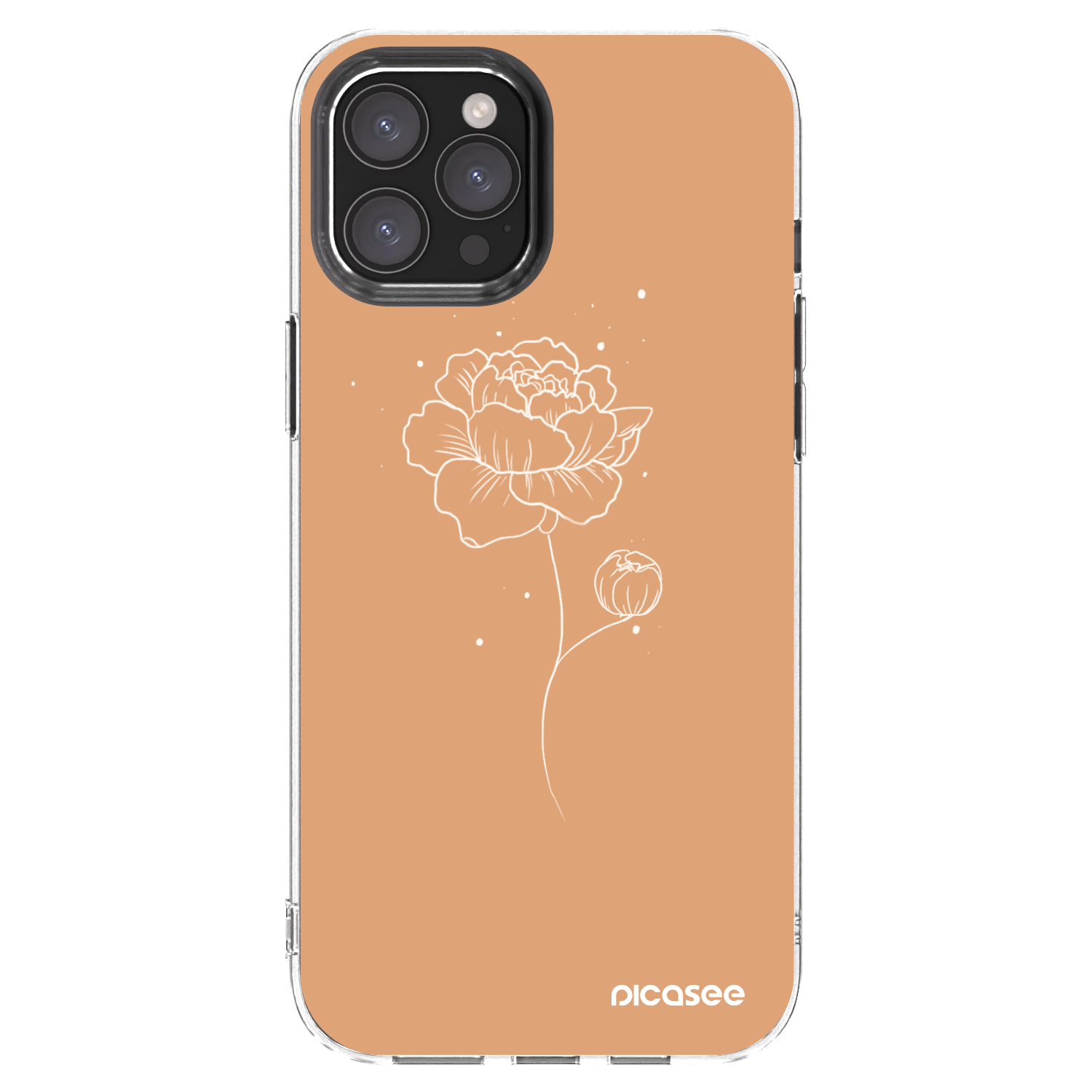 Picasee Apple iPhone 12 Pro Max Hülle - Transparentes Silikon - Peonies