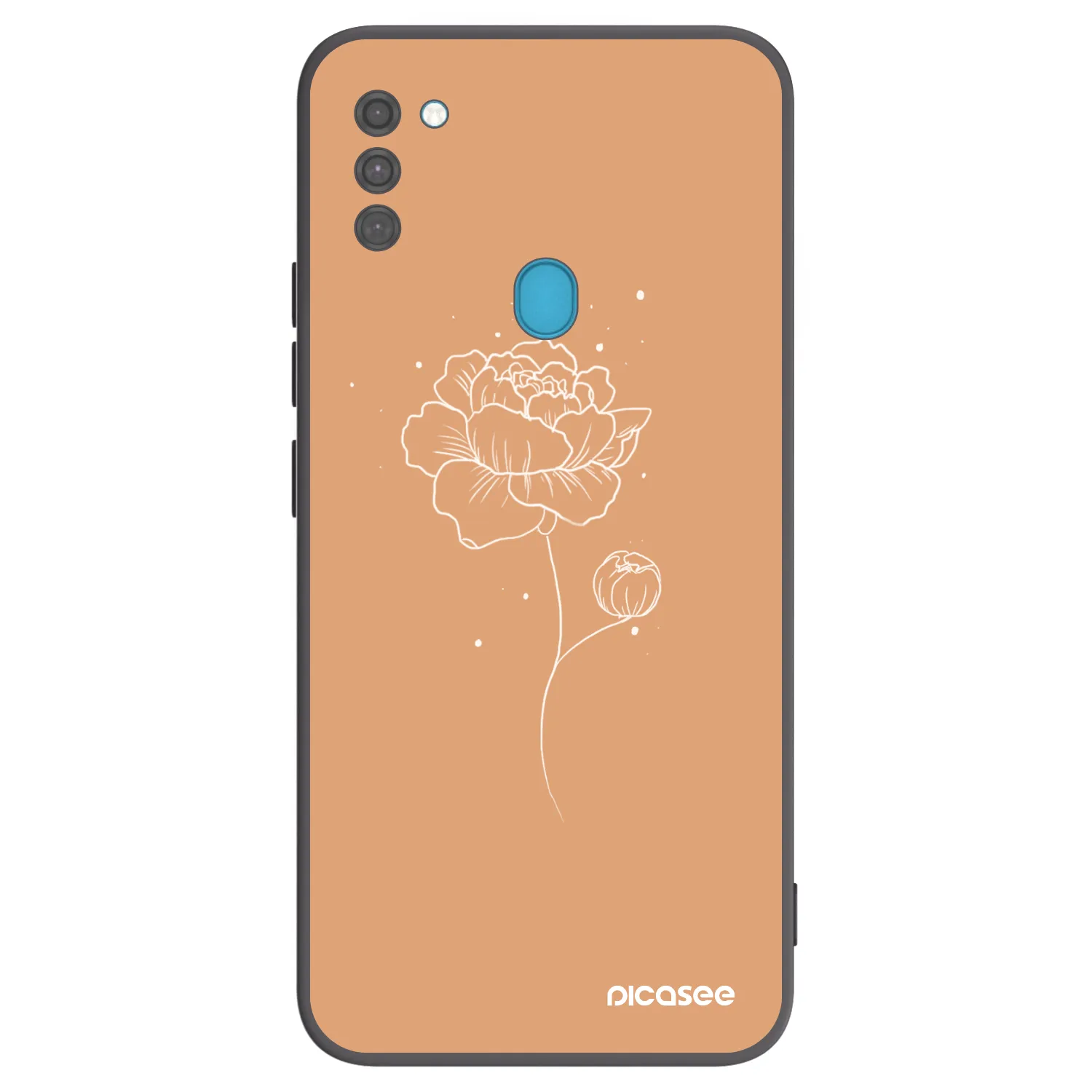Picasee Samsung Galaxy M11 Hülle - Schwarzes Silikon - Peonies