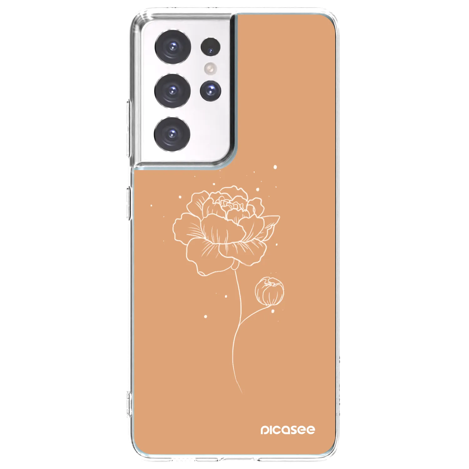 Picasee Samsung Galaxy S21 Ultra 5G G998B Hülle - Transparentes Silikon - Peonies