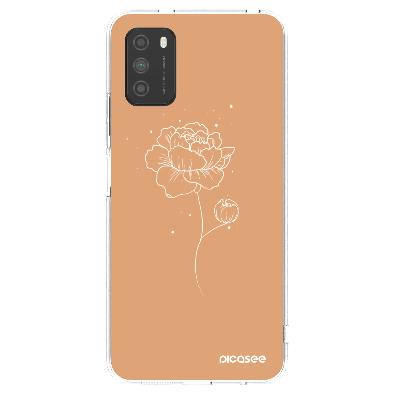 Picasee Xiaomi Poco M3 Hülle - Transparentes Silikon - Peonies