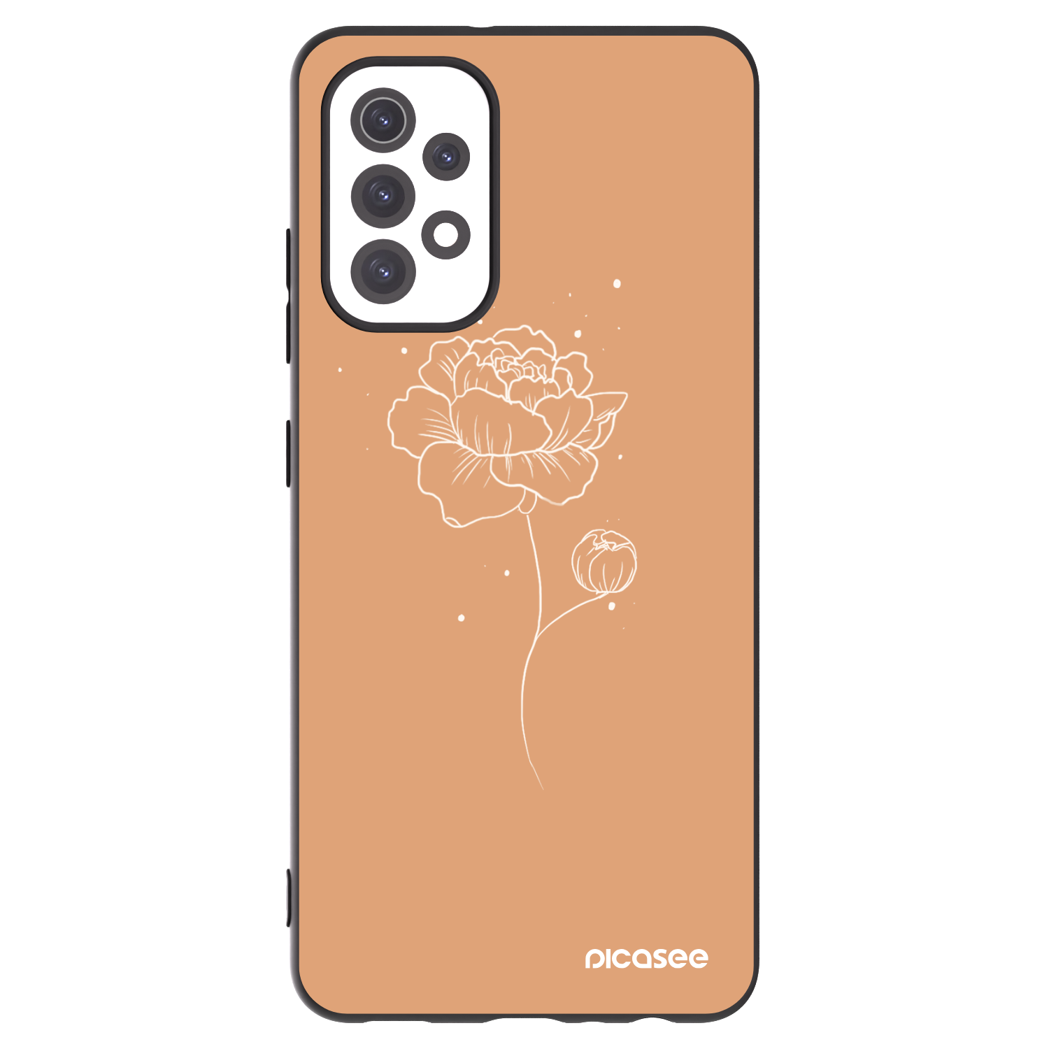 Picasee Samsung Galaxy A32 5G A326B Hülle - Schwarzes Silikon - Peonies