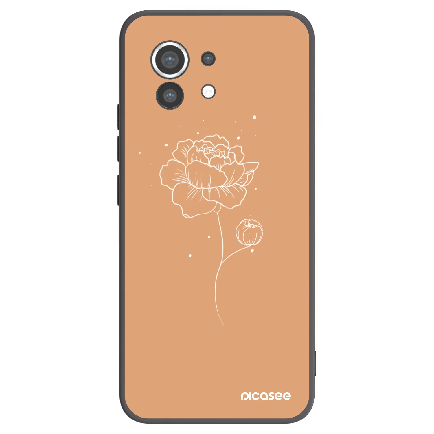 Picasee Xiaomi Mi 11 Hülle - Schwarzes Silikon - Peonies