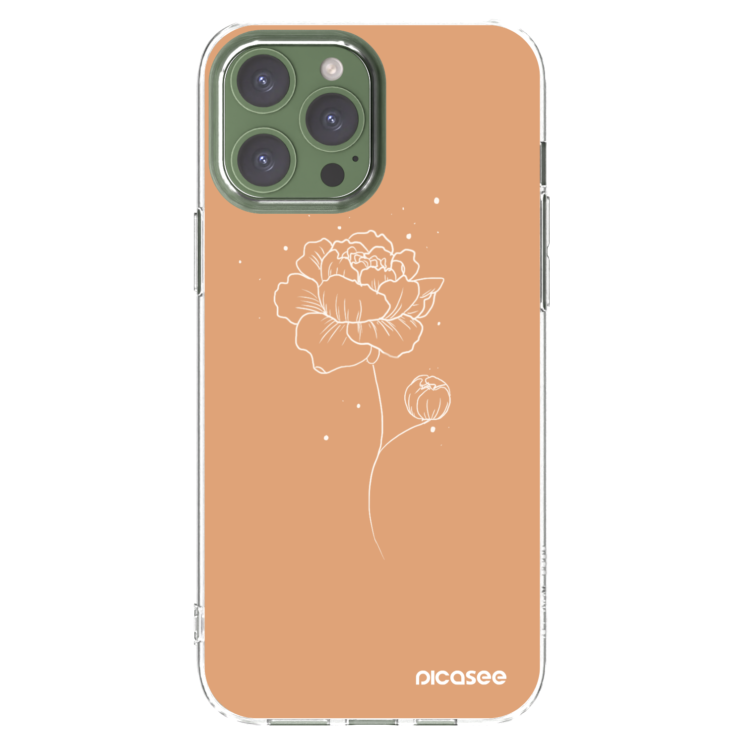 Picasee Apple iPhone 13 Pro Max Hülle - Transparentes Silikon - Peonies