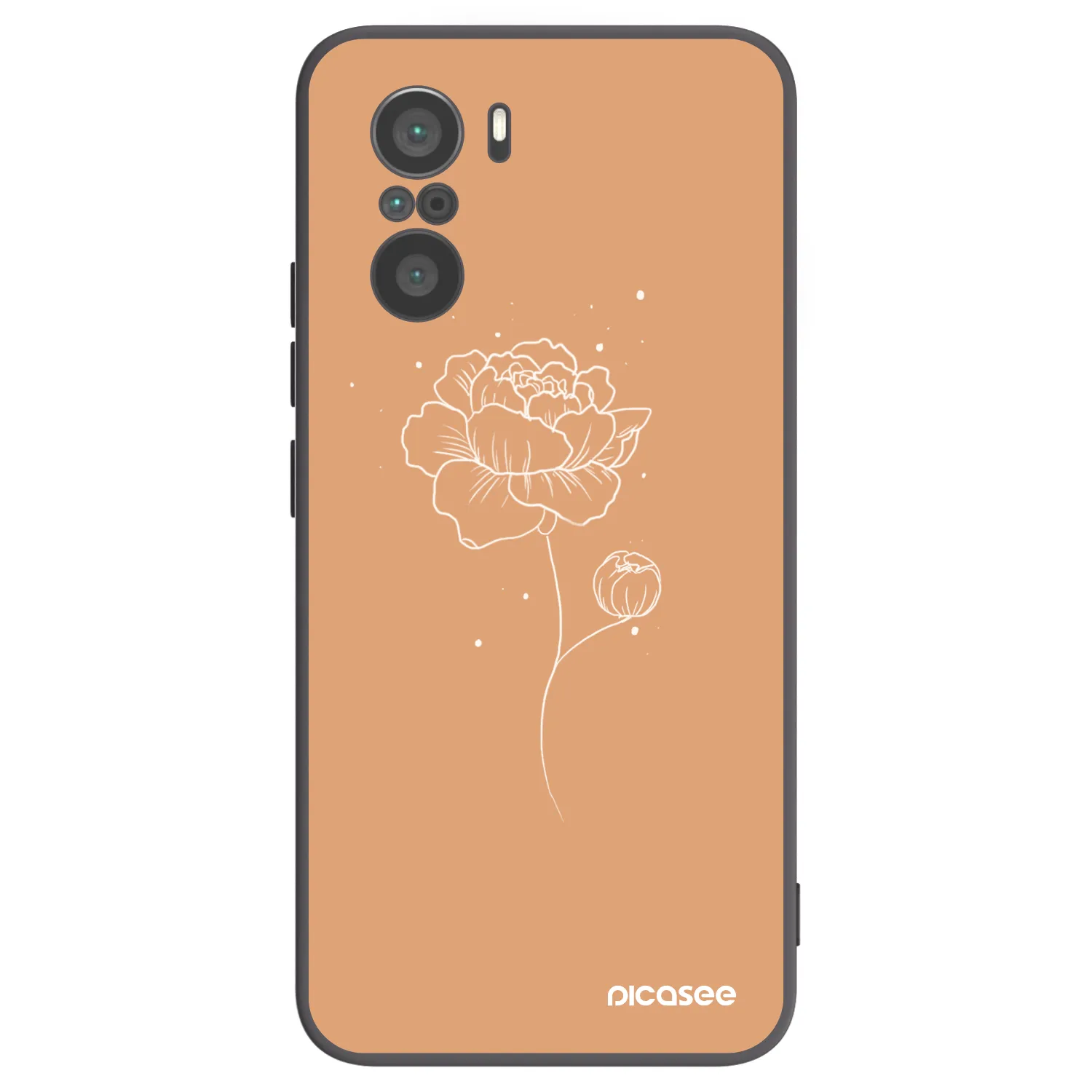 Picasee Xiaomi Poco F3 Hülle - Schwarzes Silikon - Peonies