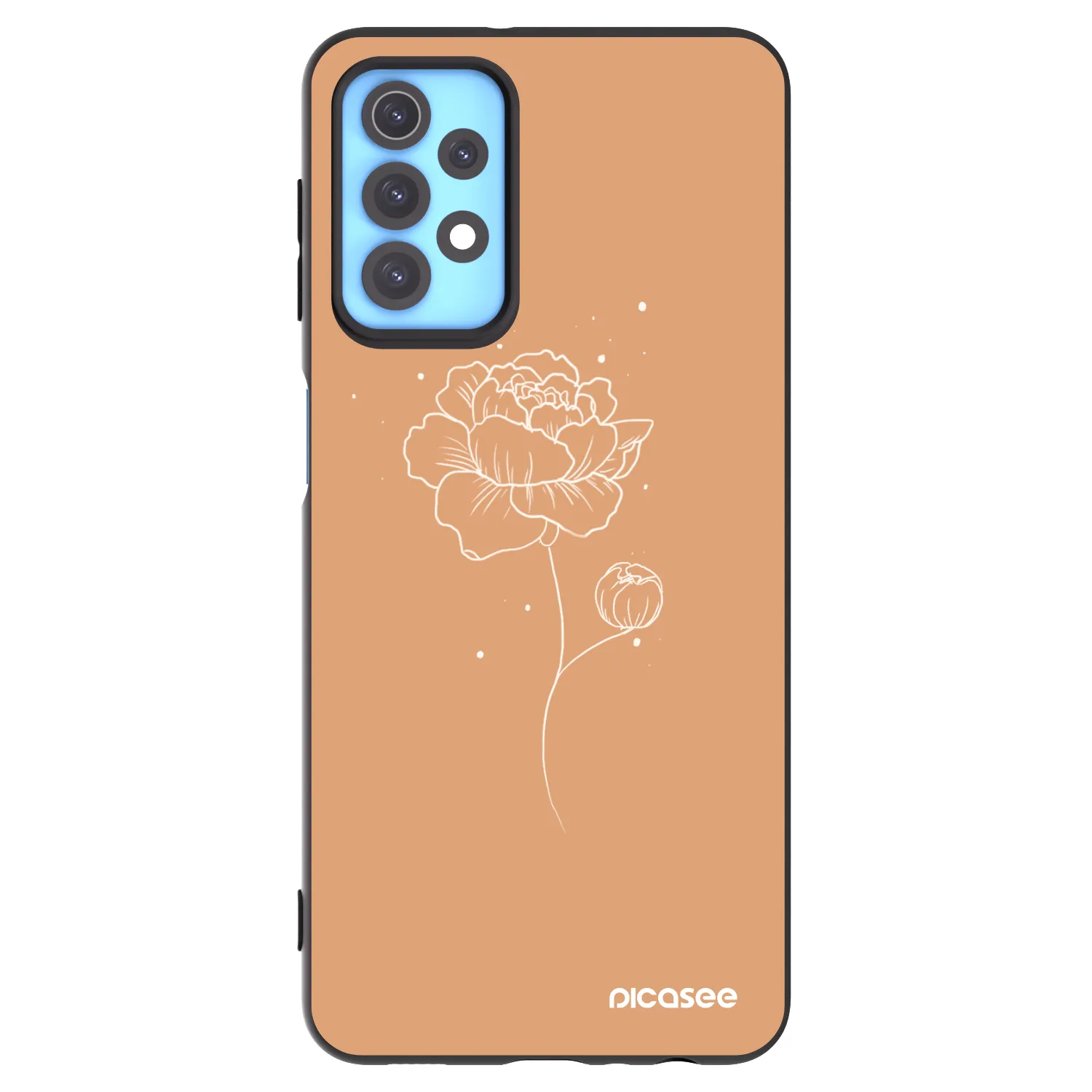 Picasee Samsung Galaxy A32 4G SM-A325F Hülle - Schwarzes Silikon - Peonies