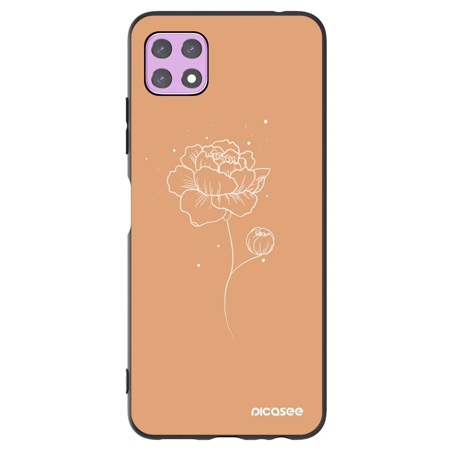 Picasee Samsung Galaxy A22 A226B 5G Hülle - Schwarzes Silikon - Peonies