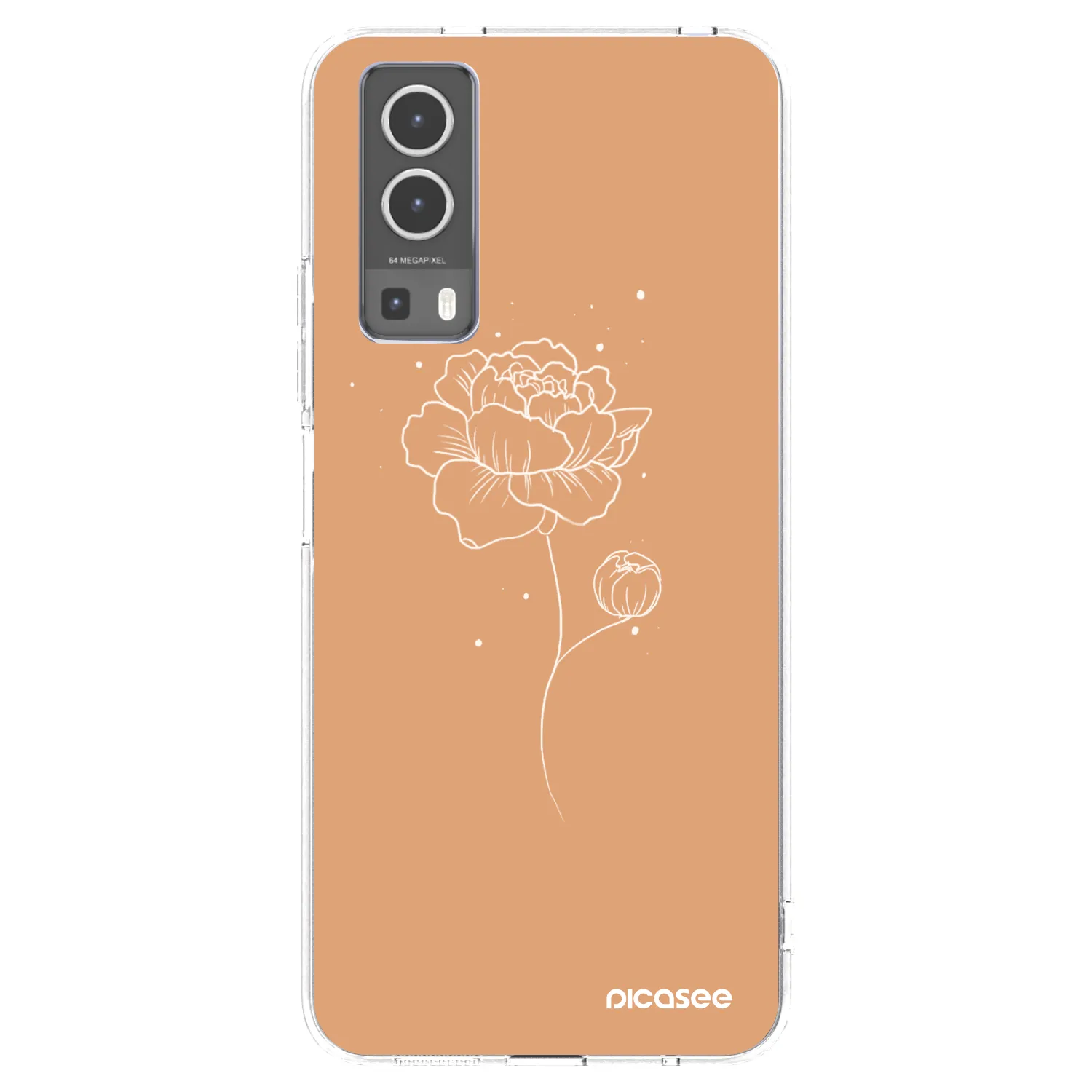 Picasee Vivo Y72 5G Hülle - Transparentes Silikon - Peonies