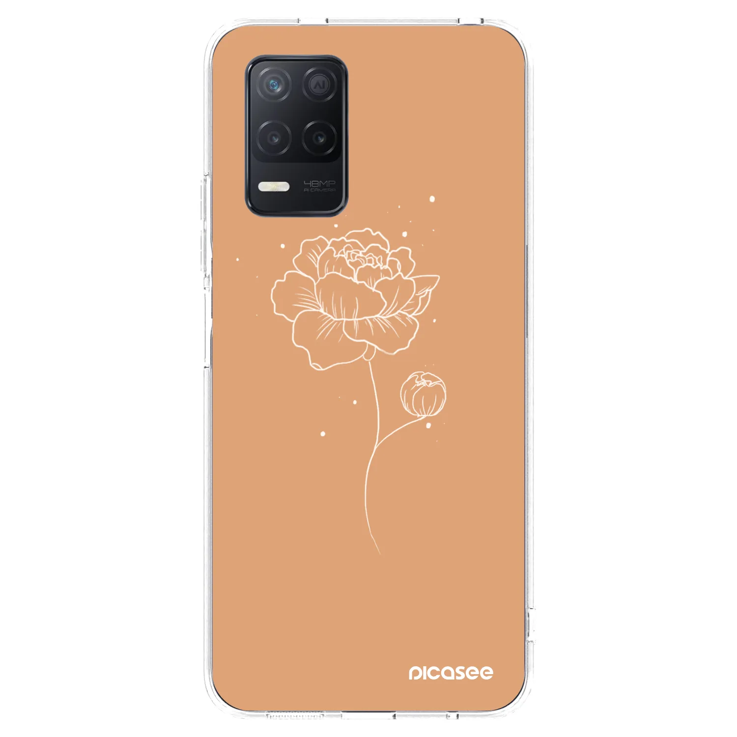 Picasee Realme 8 5G Hülle - Transparentes Silikon - Peonies