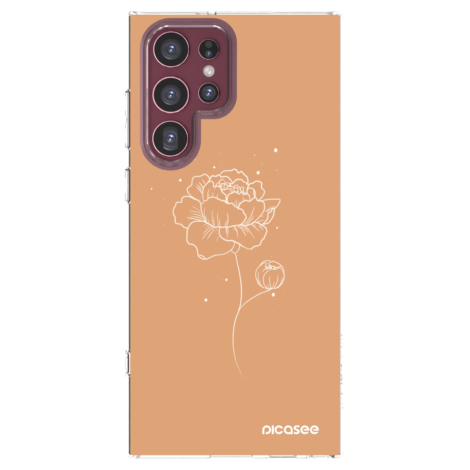 Picasee Samsung Galaxy S22 Ultra 5G Hülle - Transparentes Silikon - Peonies