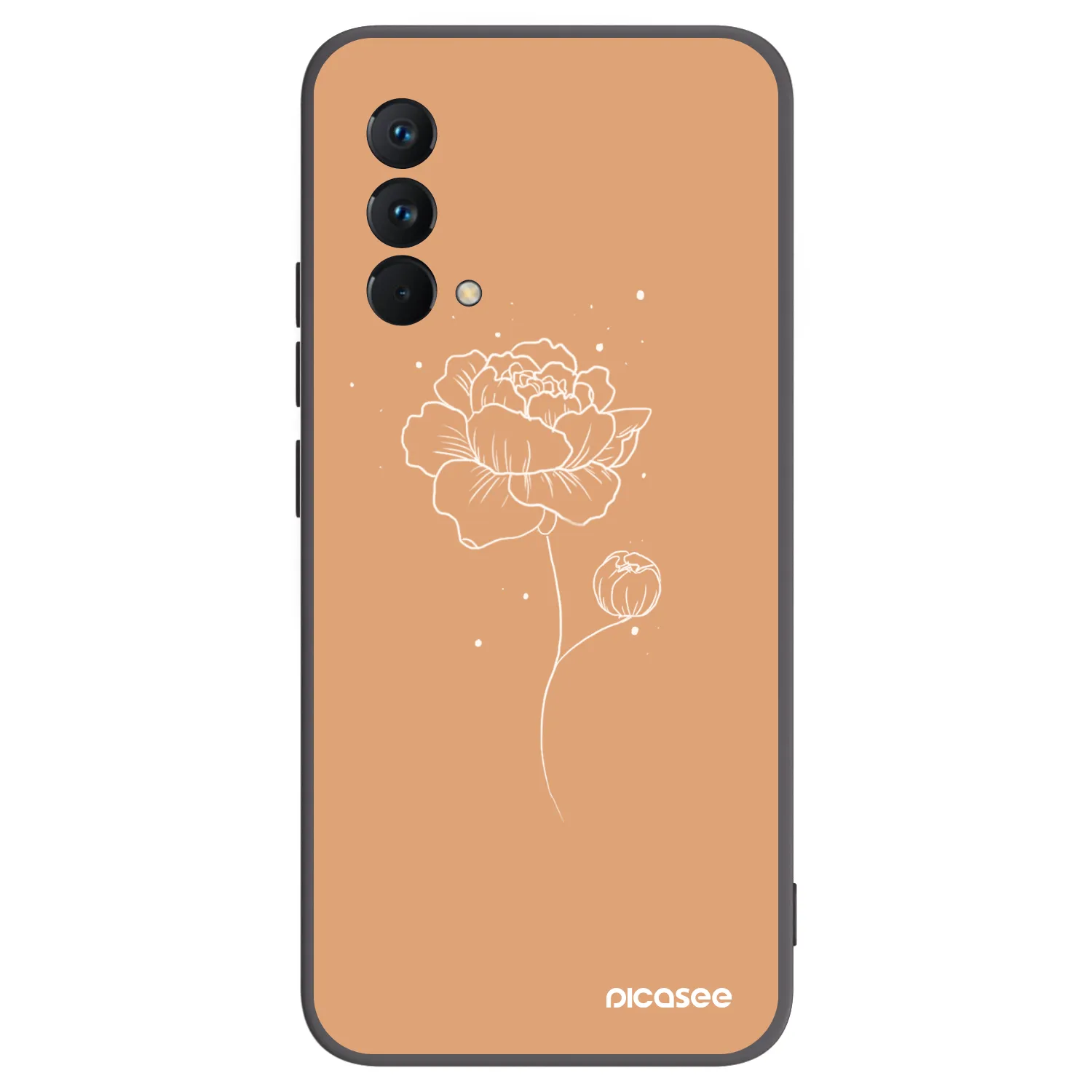 Picasee Realme GT Master Edition 5G Hülle - Schwarzes Silikon - Peonies