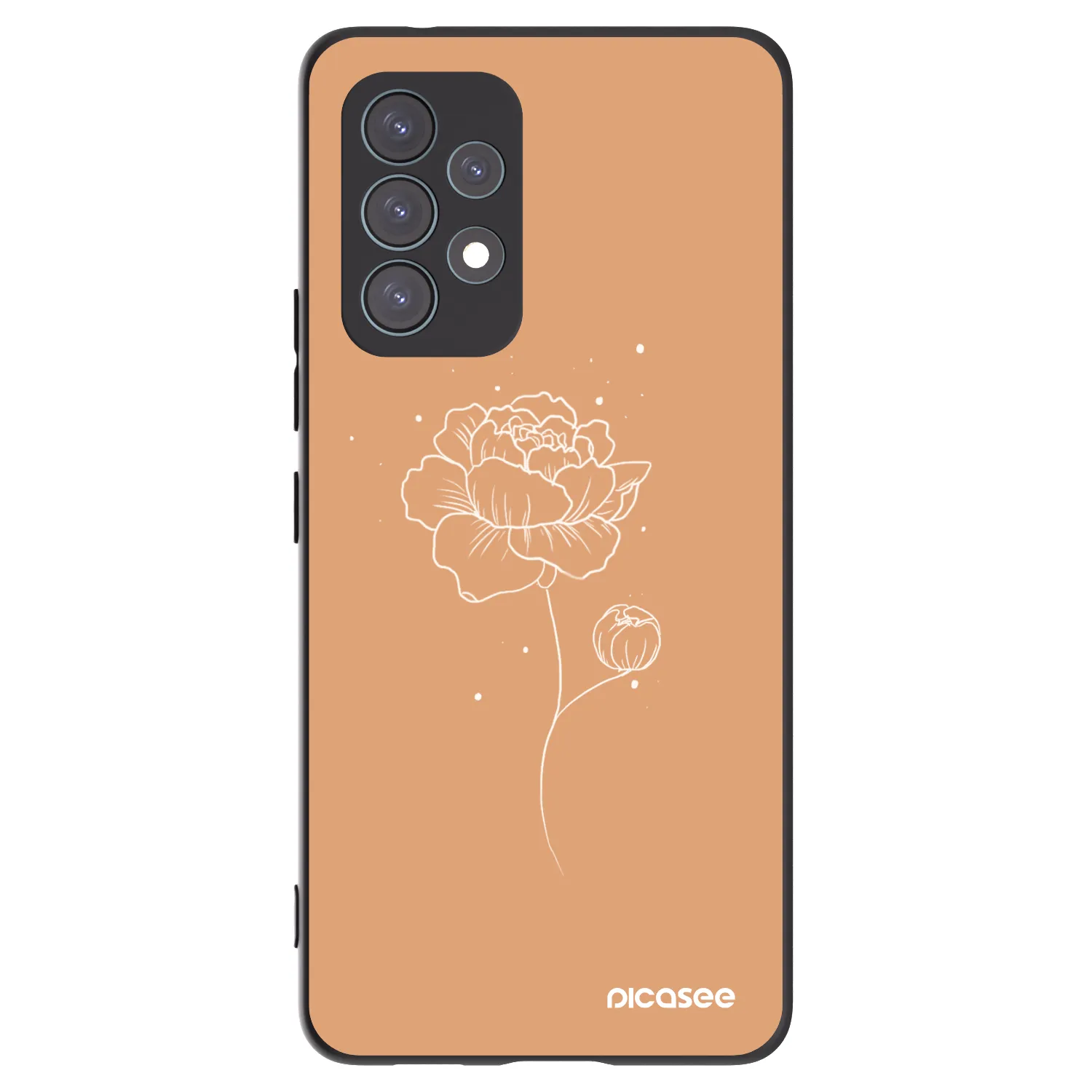 Picasee Samsung Galaxy A53 5G A536 Hülle - Schwarzes Silikon - Peonies
