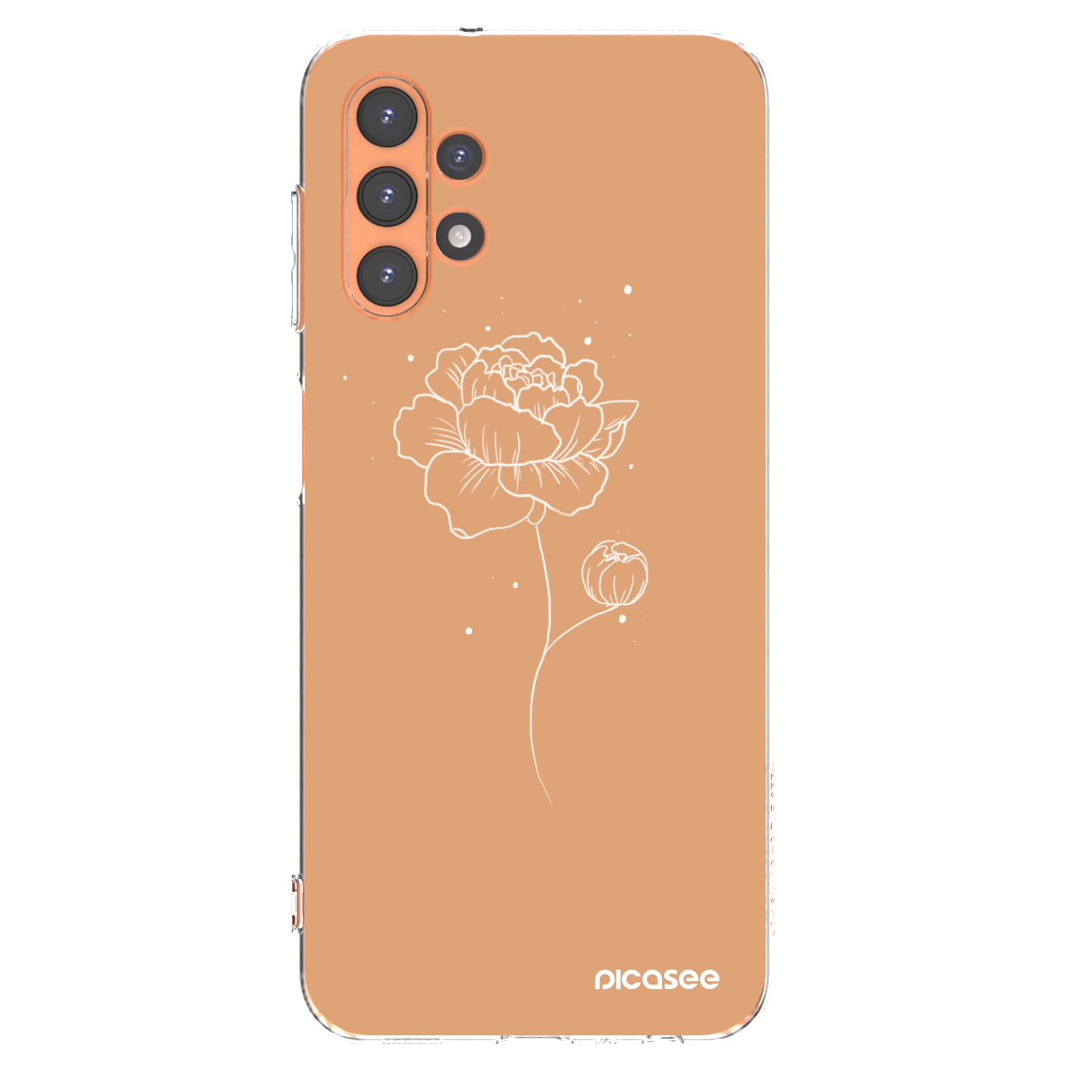 Picasee Samsung Galaxy A13 4G A135 Hülle - Transparentes Silikon - Peonies