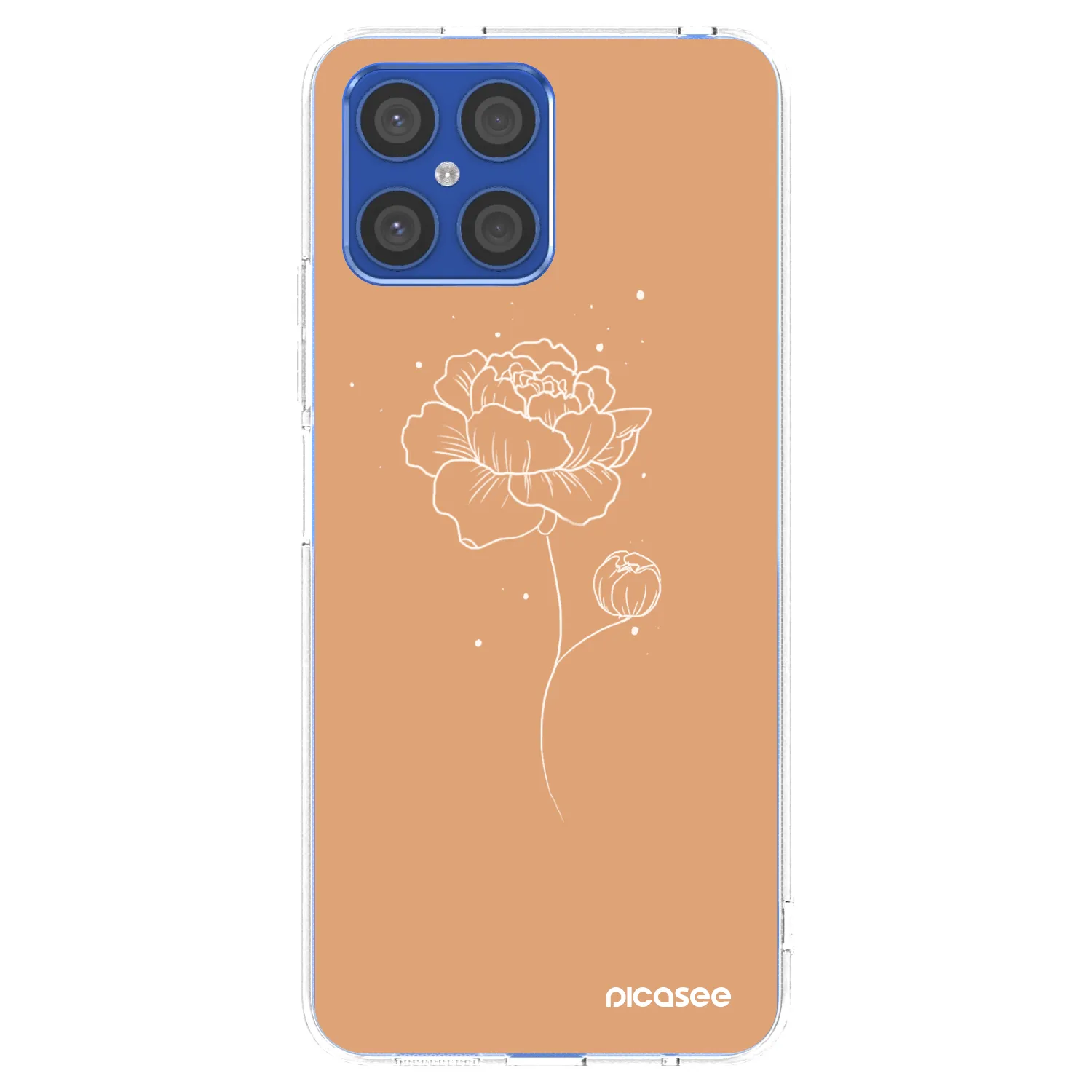Picasee Honor X8 4G Hülle - Transparentes Silikon - Peonies