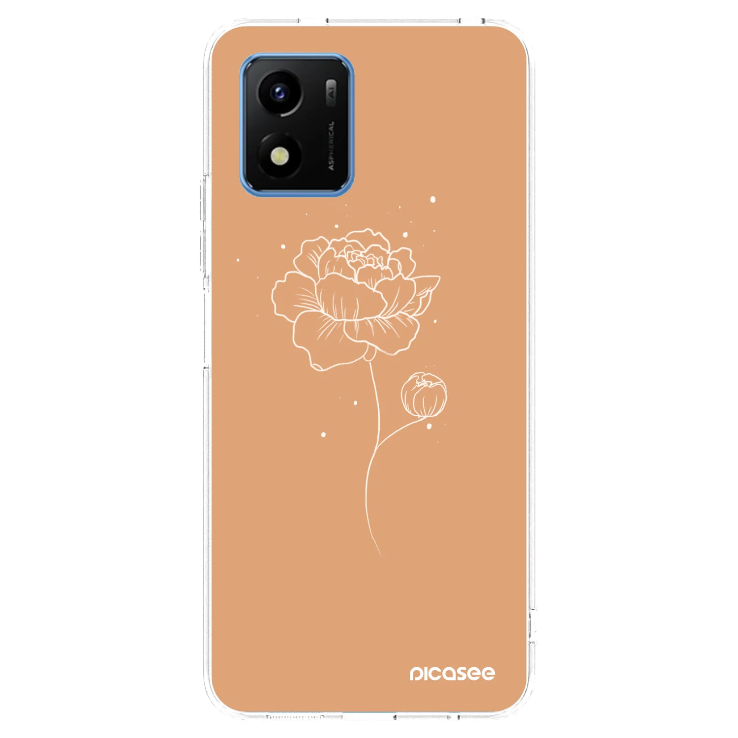Picasee Vivo Y01 Hülle - Transparentes Silikon - Peonies