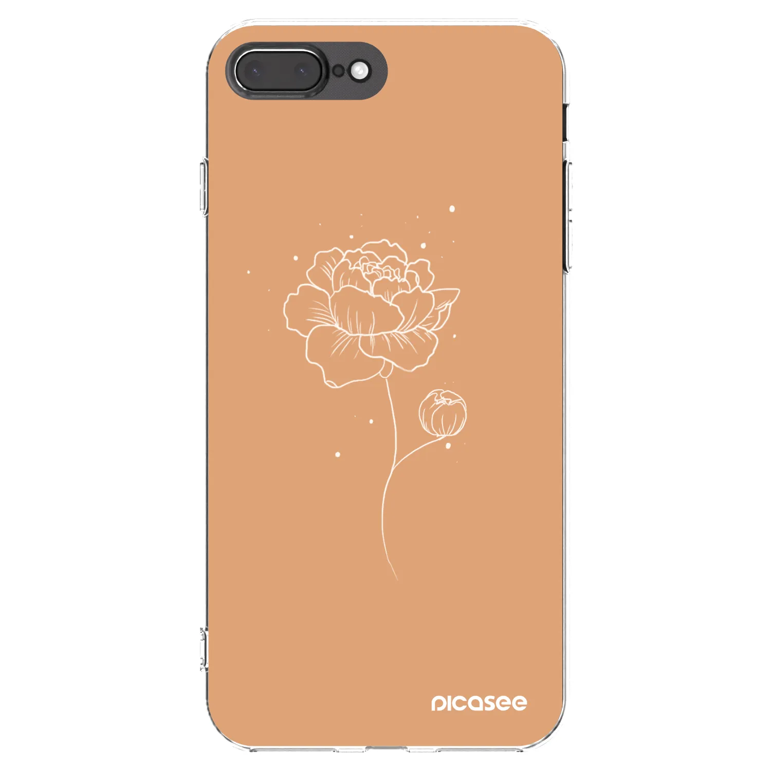 Picasee Apple iPhone 8 Plus Hülle - Transparentes Silikon - Peonies
