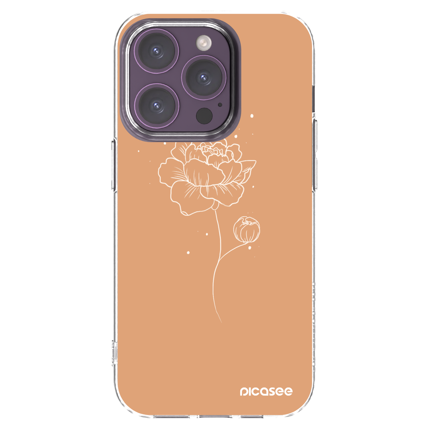 Picasee Apple iPhone 14 Pro Hülle - Transparentes Silikon - Peonies