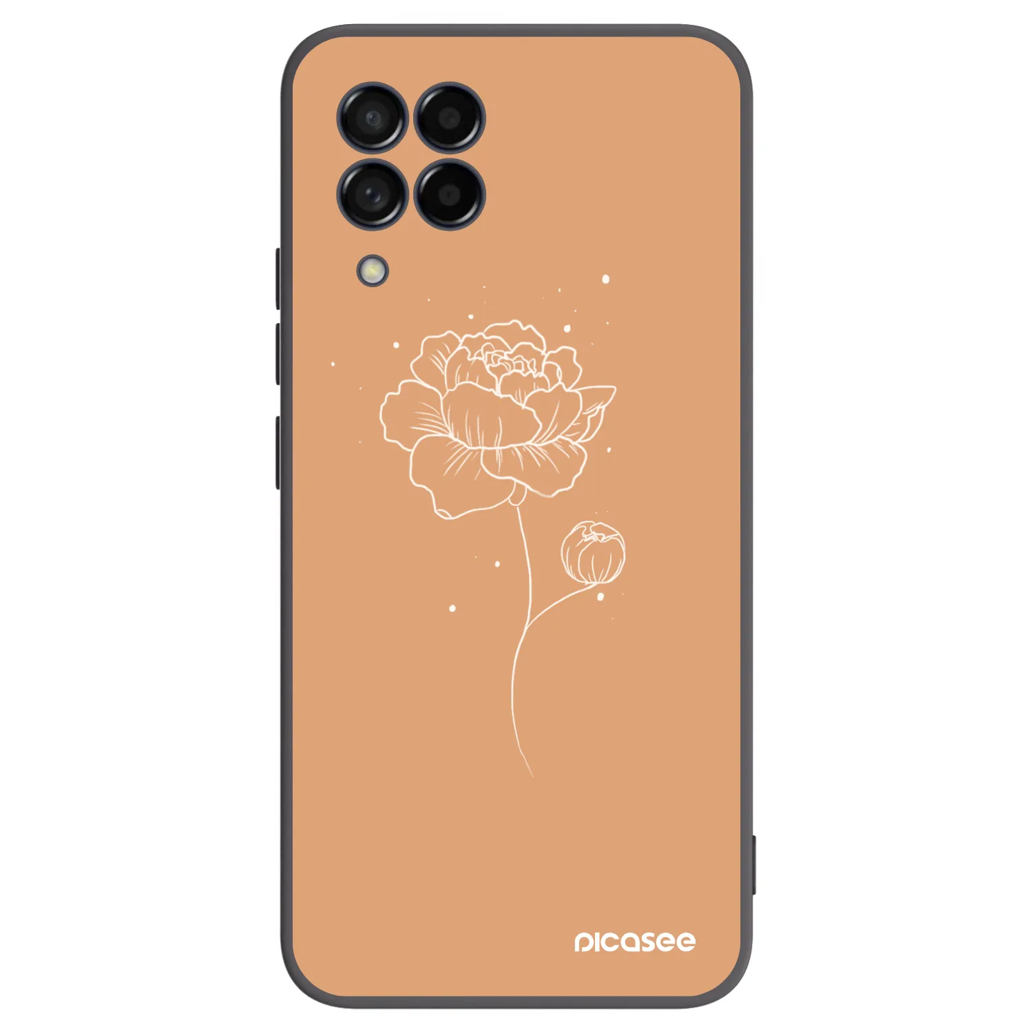 Picasee Samsung Galaxy M53 5G Hülle - Schwarzes Silikon - Peonies