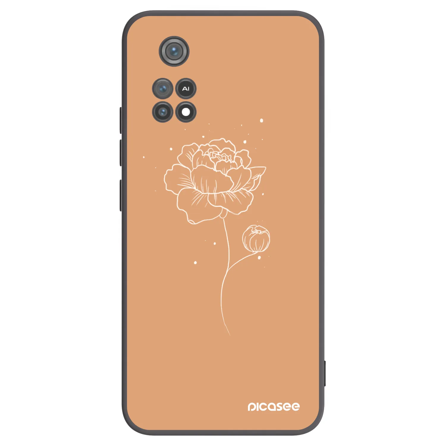 Picasee Xiaomi Poco M4 Pro Hülle - Schwarzes Silikon - Peonies