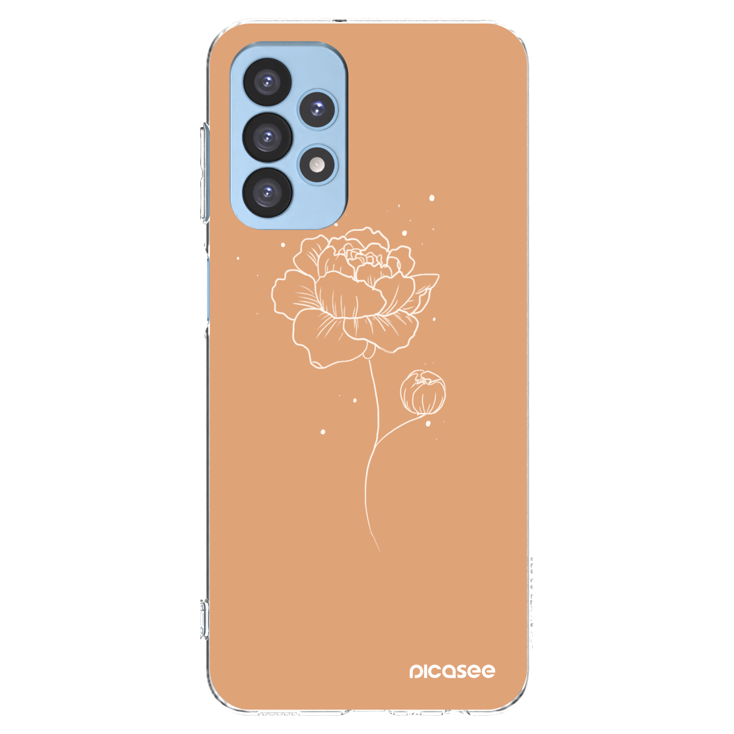 Picasee Samsung Galaxy A23 A235F 4G Hülle - Transparentes Silikon - Peonies