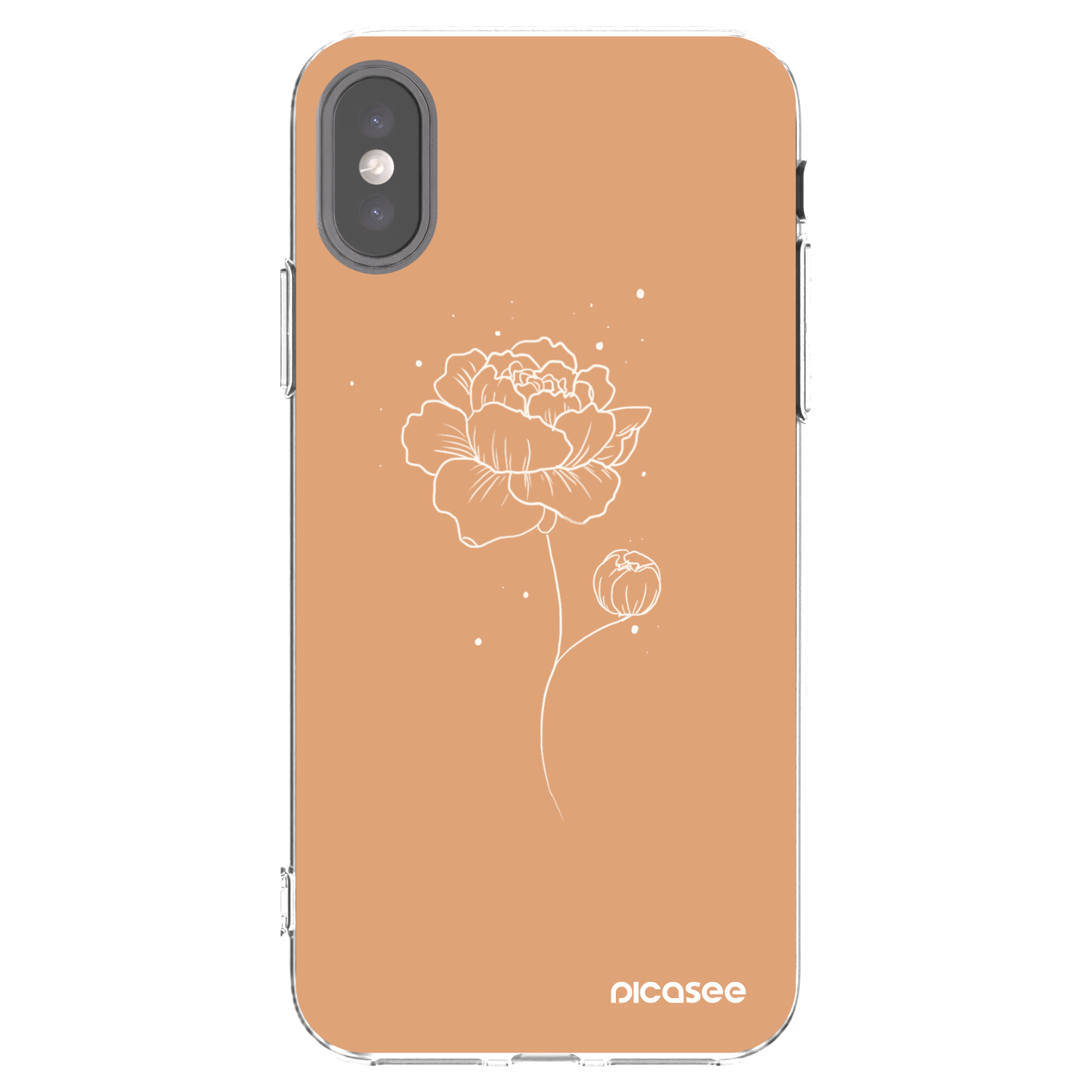 Picasee Apple iPhone X/XS Hülle - Transparentes Silikon - Peonies