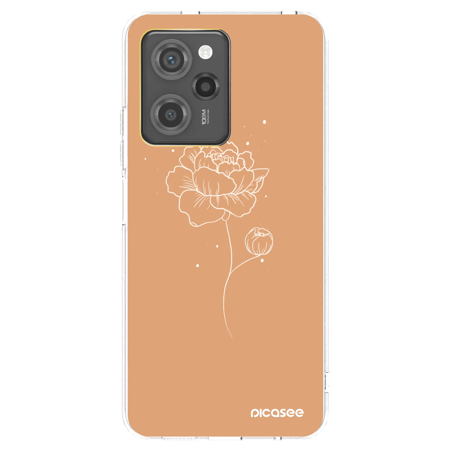 Picasee Xiaomi Poco X5 Pro Hülle - Schwarzes Silikon - Peonies