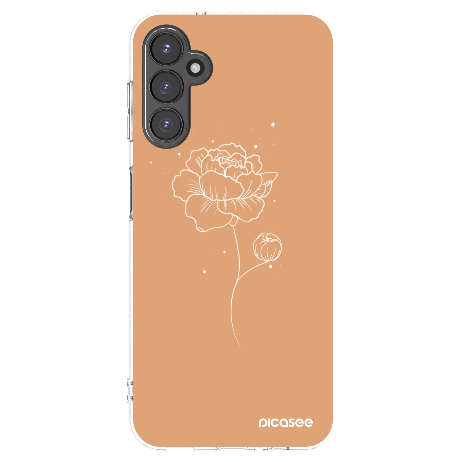 Picasee Samsung Galaxy A14 4G A145R Hülle - Transparentes Silikon - Peonies