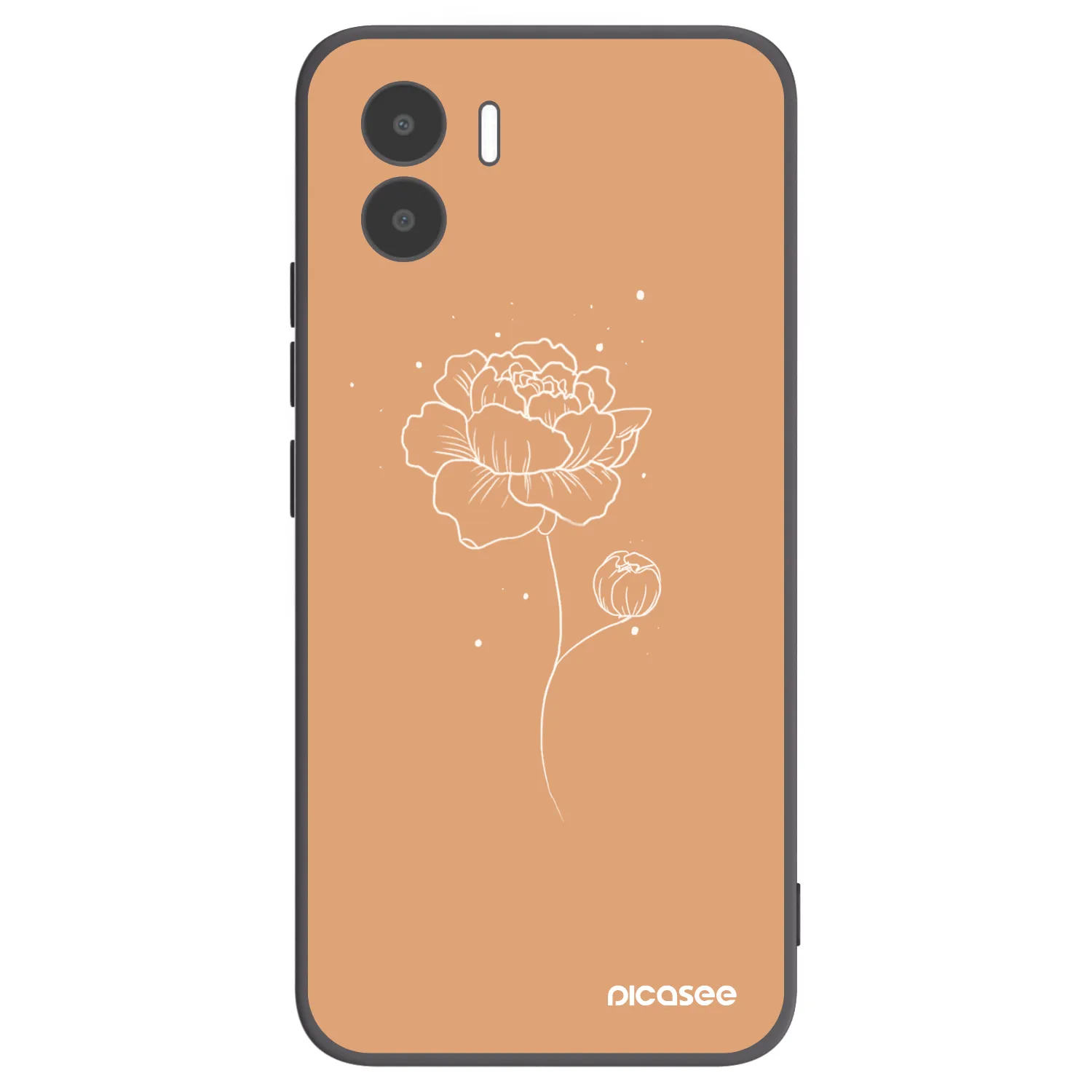 Picasee Xiaomi Redmi A2 Hülle - Schwarzes Silikon - Peonies