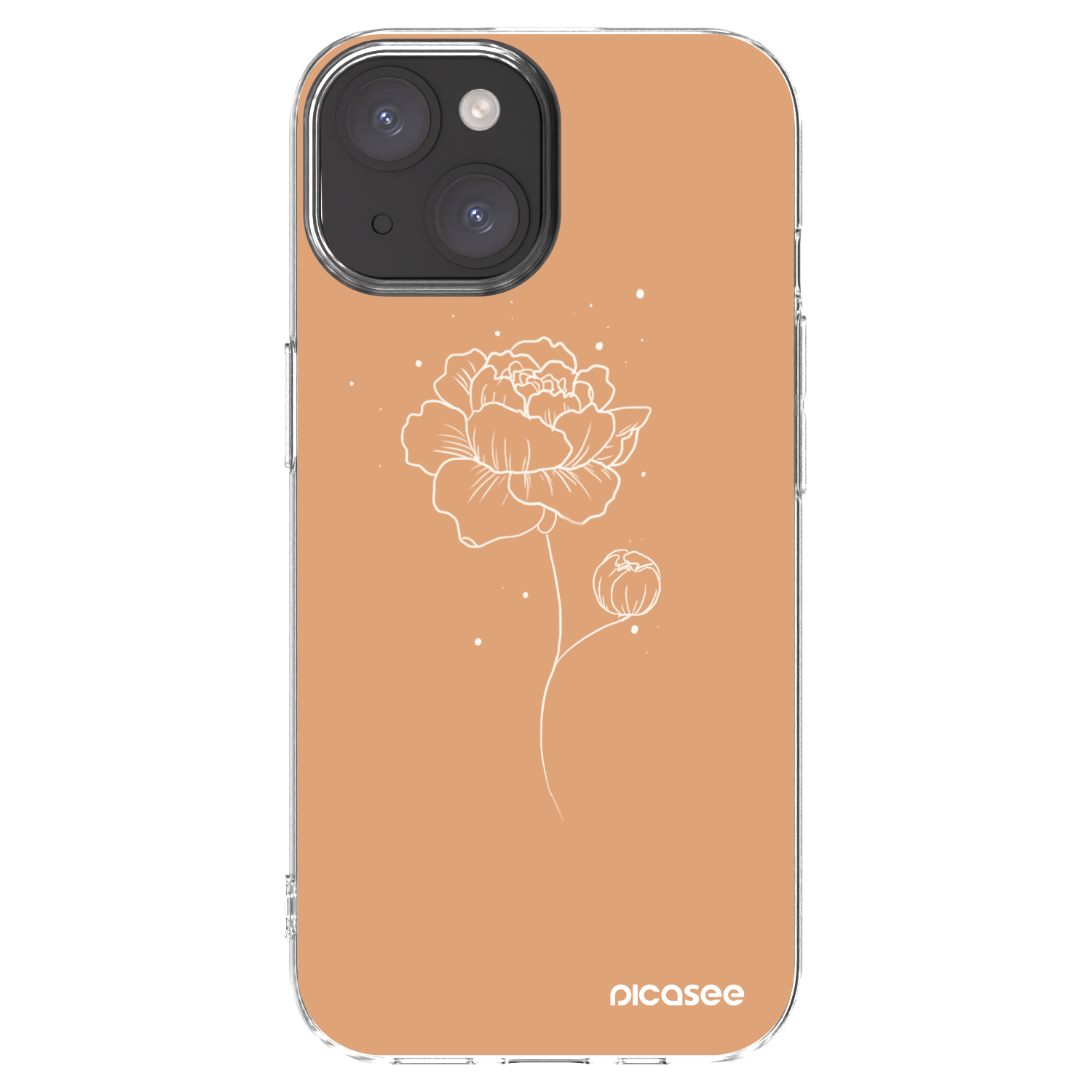 Picasee Apple iPhone 15 Hülle - Transparentes Silikon - Peonies