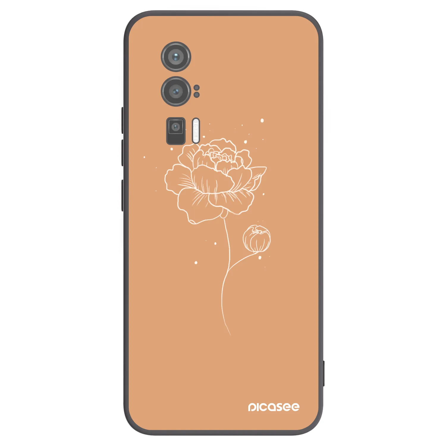 Picasee Xiaomi Poco F5 Pro 5G Hülle - Schwarzes Silikon - Peonies