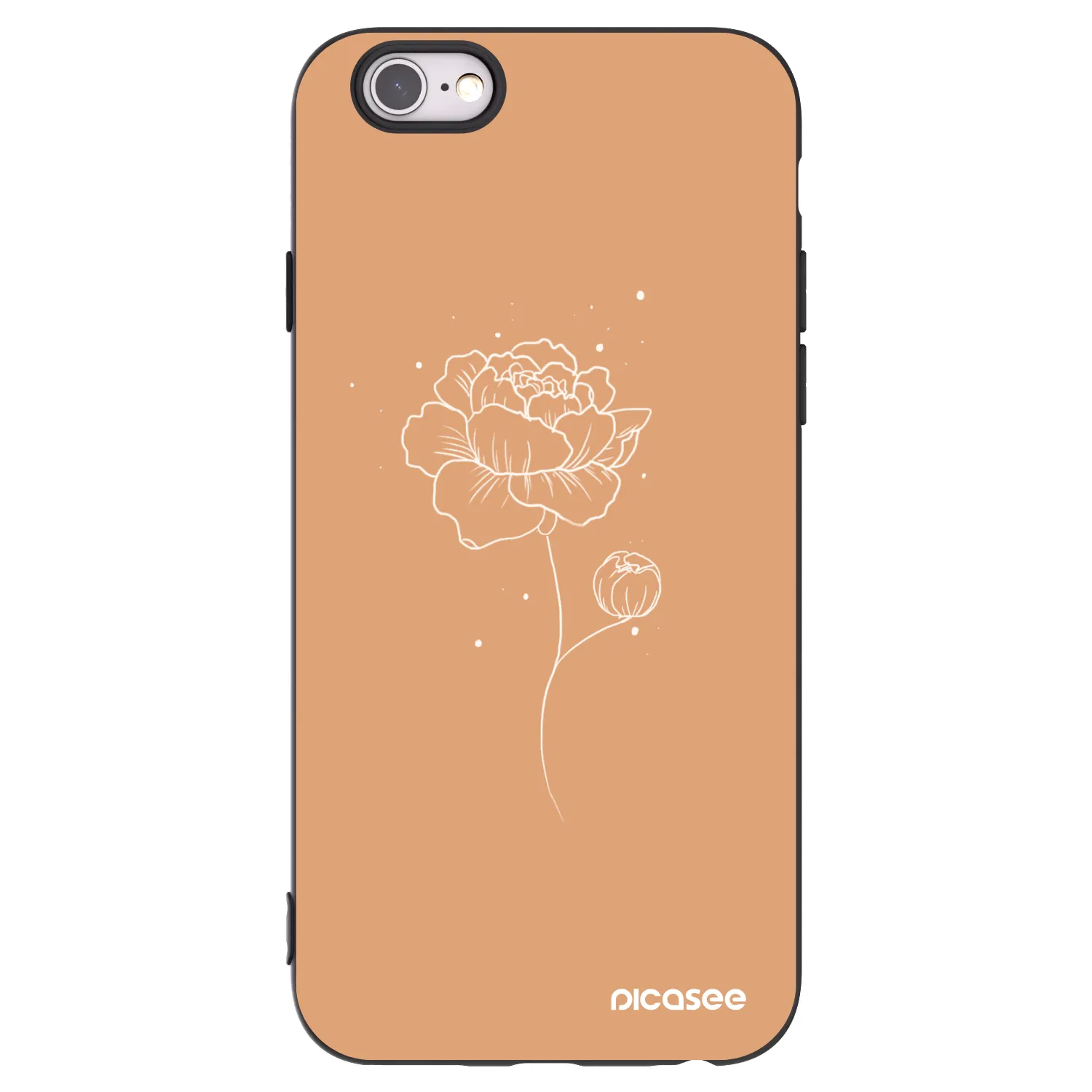 Picasee Apple iPhone 6/6S Hülle - Schwarzes Silikon - Peonies