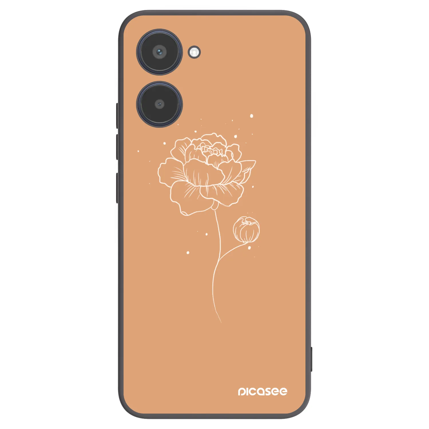 Picasee Realme 10 4G Hülle - Schwarzes Silikon - Peonies