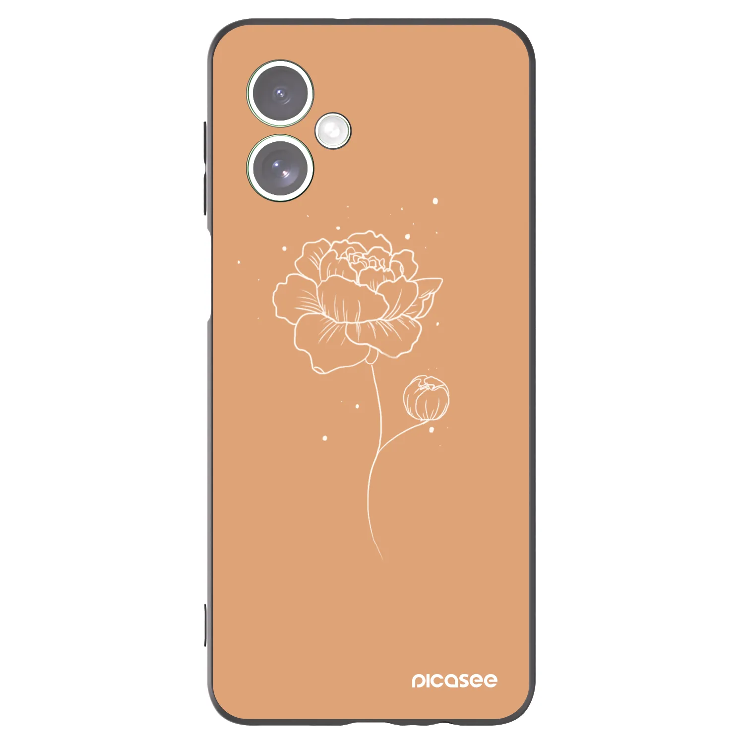 Picasee Motorola Moto G54 5G Hülle - Schwarzes Silikon - Peonies