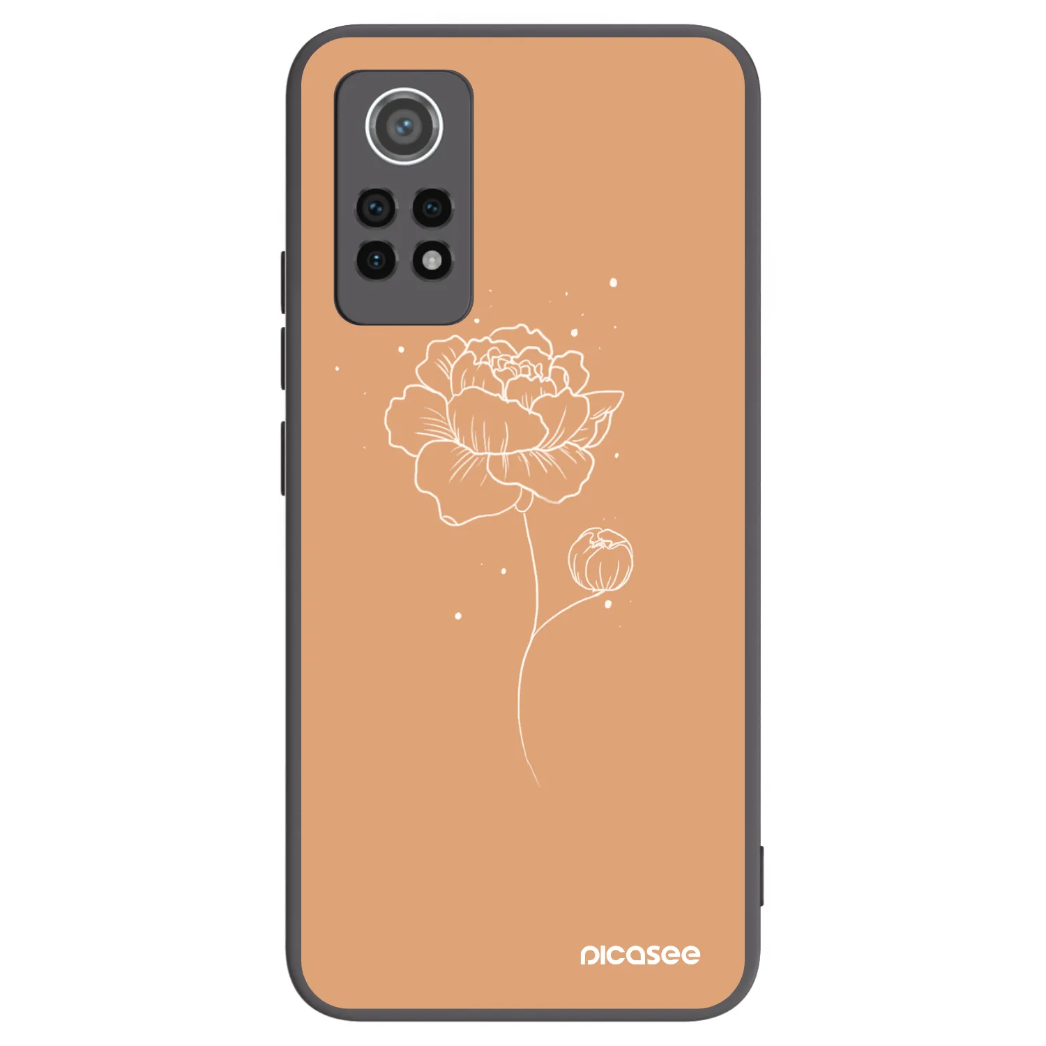 Picasee Xiaomi Redmi Note 12 Pro 4G Hülle - Schwarzes Silikon - Peonies
