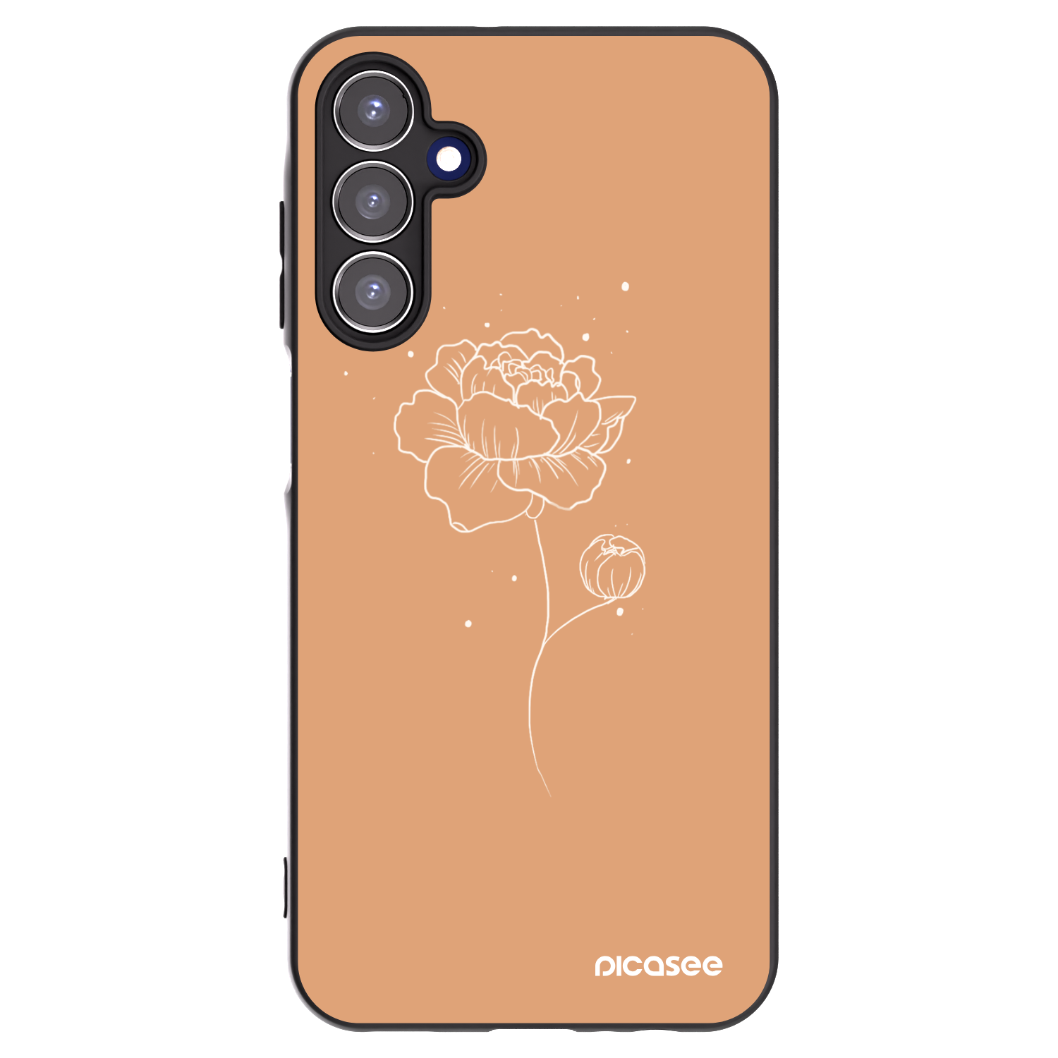 Picasee Samsung Galaxy A15 A156B 5G Hülle - Schwarzes Silikon - Peonies