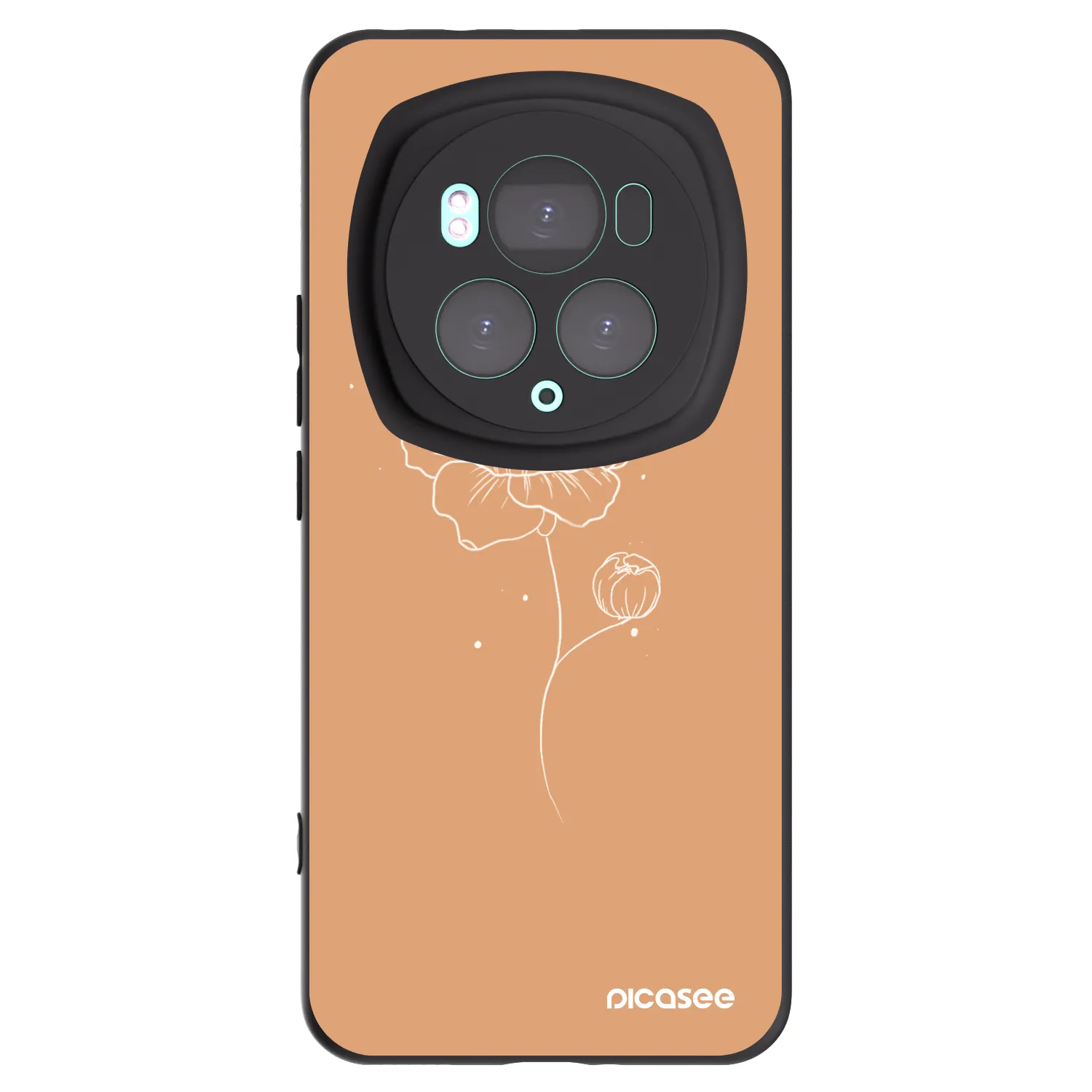 Picasee Honor Magic6 Pro Hülle - Schwarzes Silikon - Peonies