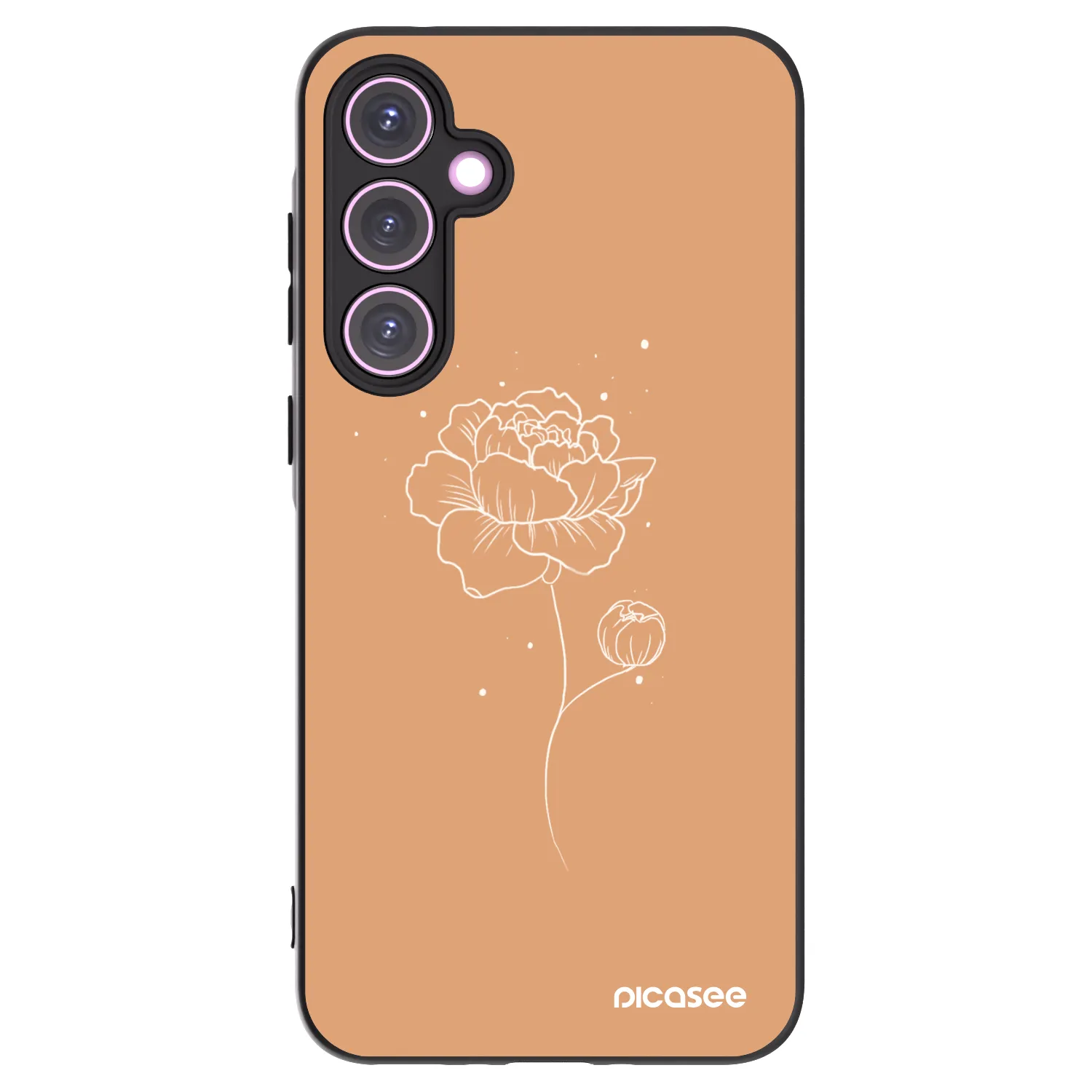 Picasee Samsung Galaxy A35 5G A356B Hülle - Schwarzes Silikon - Peonies