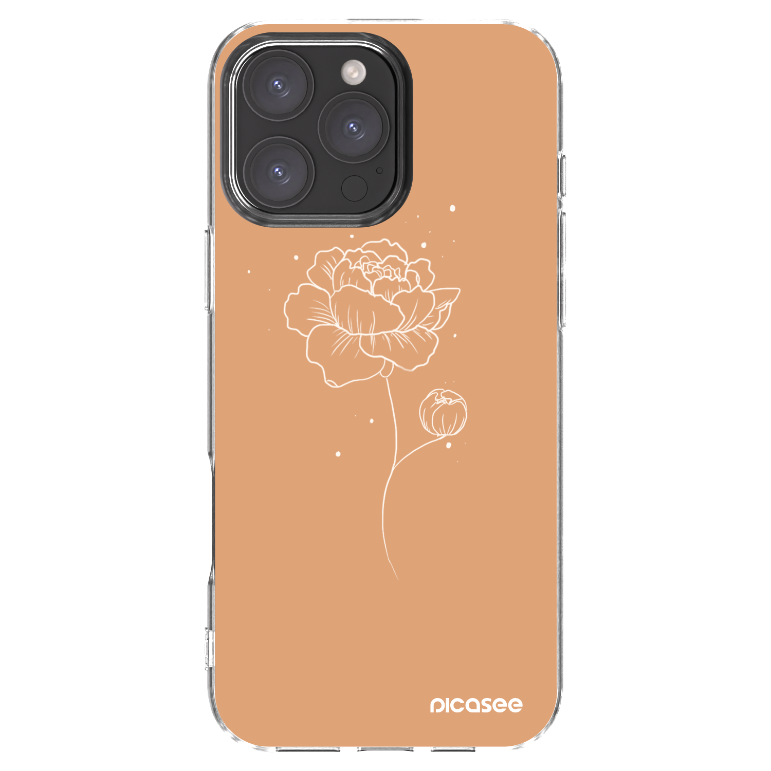 Picasee Apple iPhone 16 Pro Max Hülle - Transparentes Silikon - Peonies