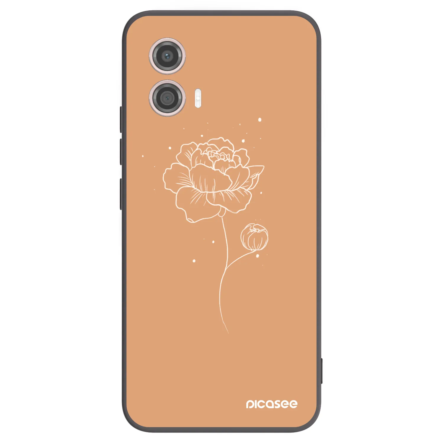 Picasee Motorola Moto G53 5G Hülle - Schwarzes Silikon - Peonies