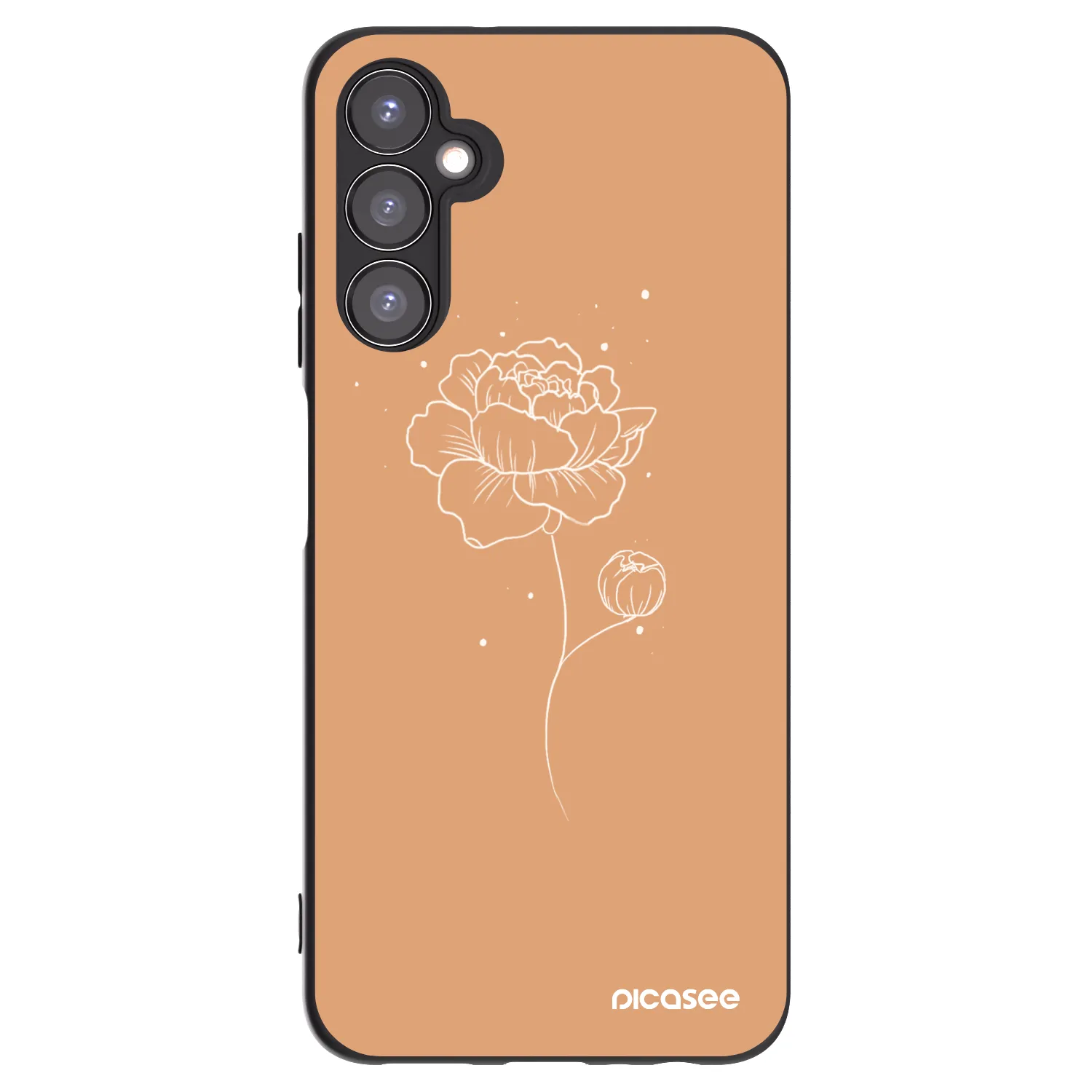 Picasee Samsung Galaxy A05s A057G Hülle - Schwarzes Silikon - Peonies