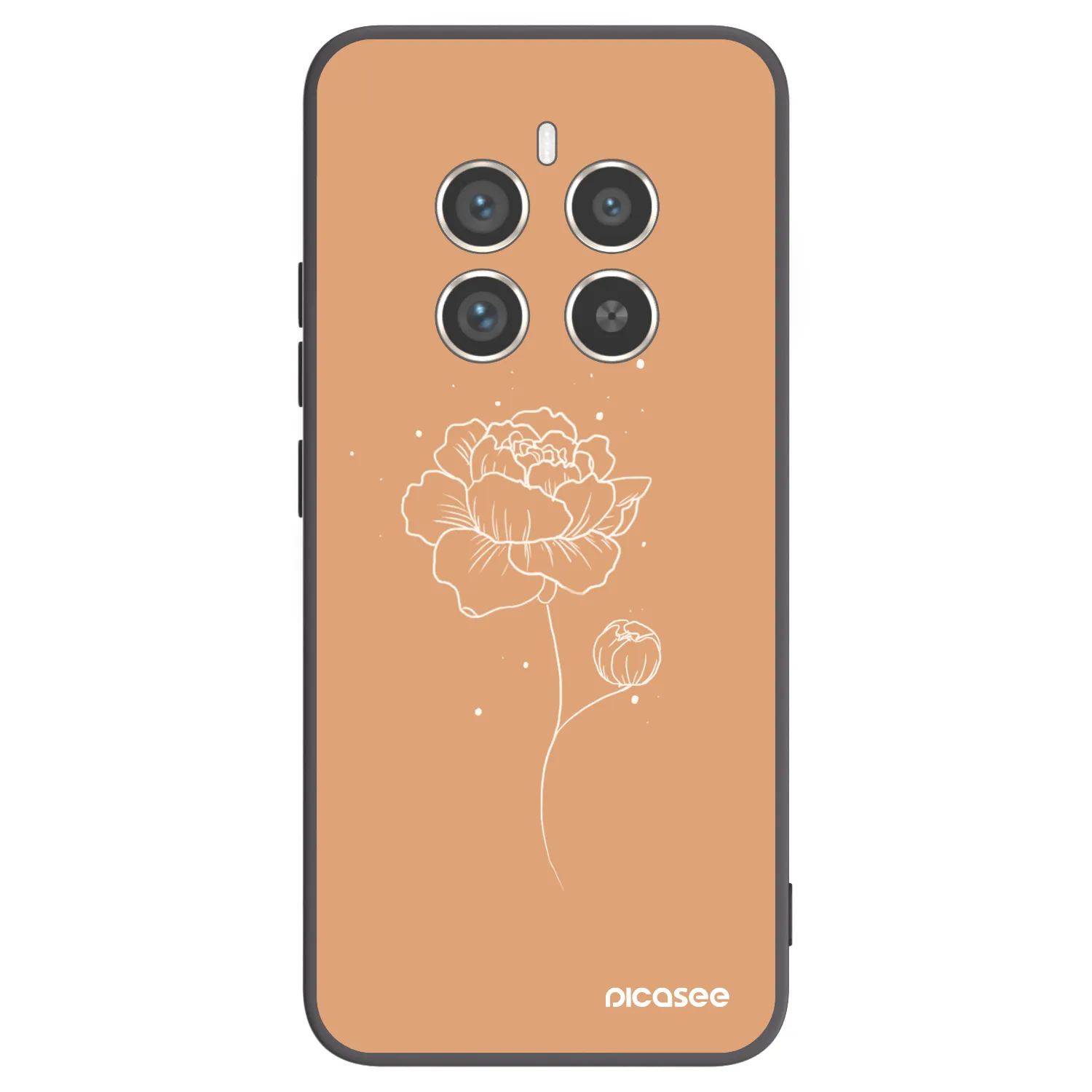 Picasee Realme 12 Pro 5G Hülle - Schwarzes Silikon - Peonies