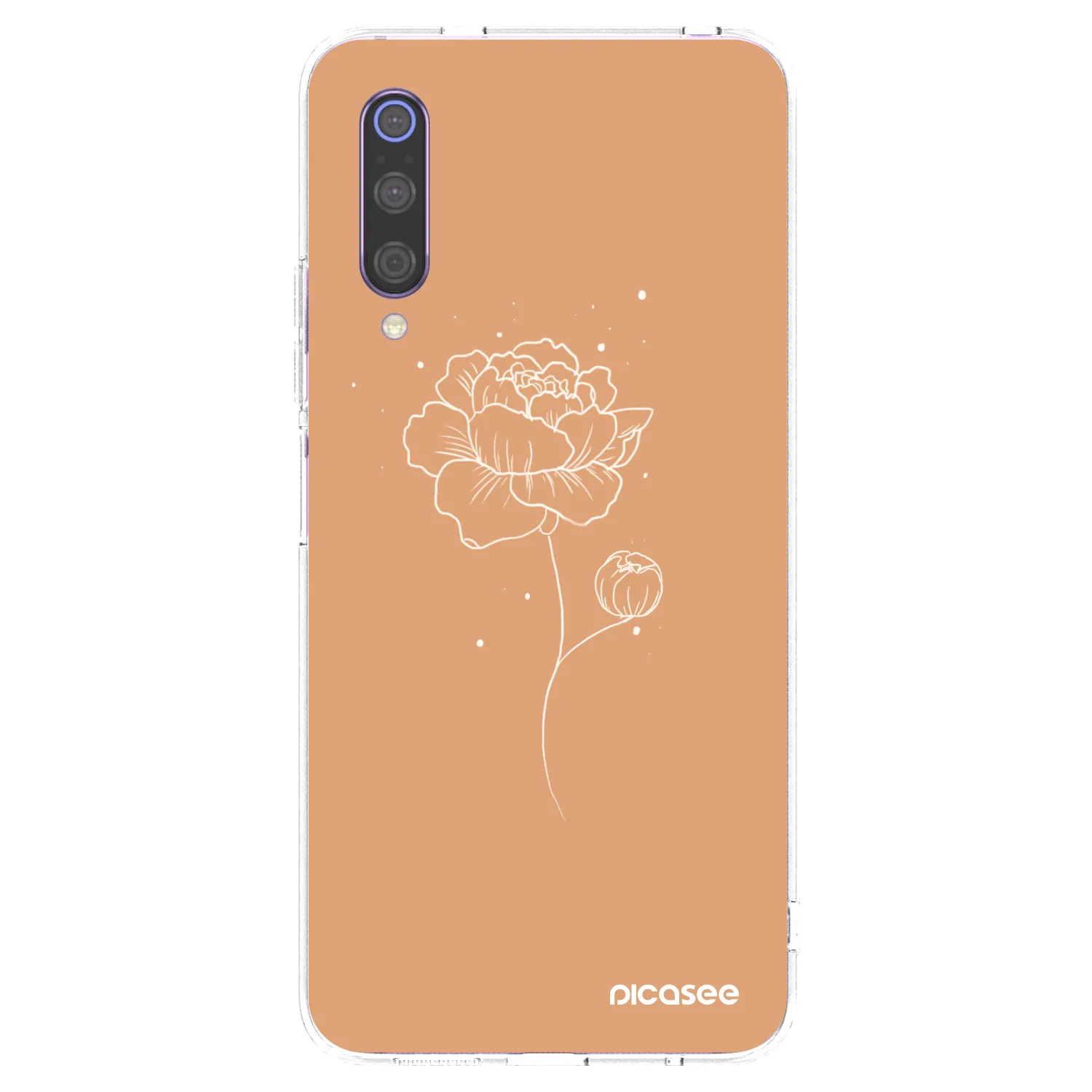Picasee Xiaomi Mi 9 Hülle - Transparentes Silikon - Peonies
