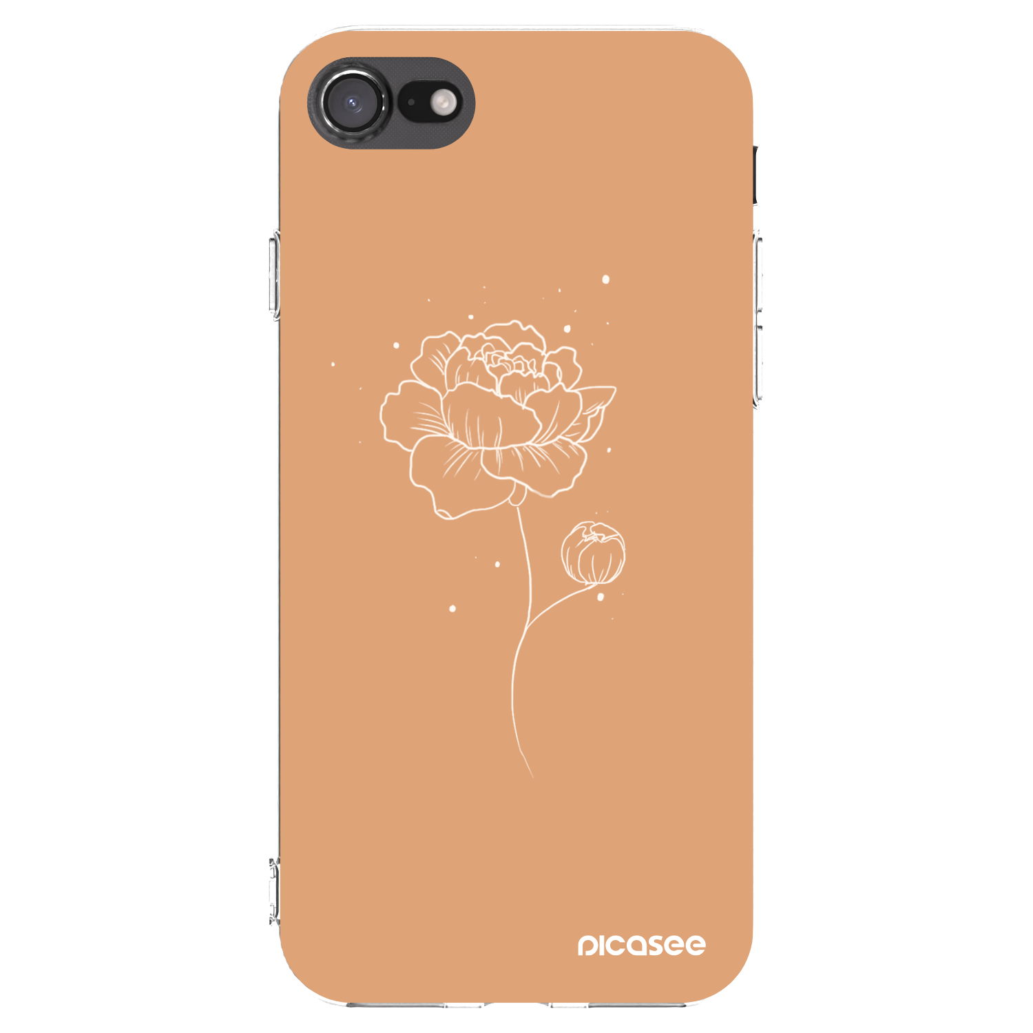 Picasee Apple iPhone 7 Hülle - Transparentes Silikon - Peonies