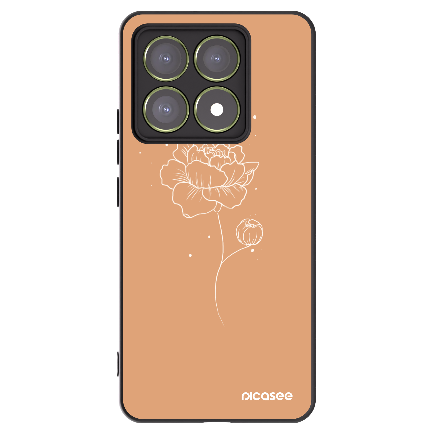 Picasee Xiaomi 14T Hülle - Schwarzes Silikon - Peonies