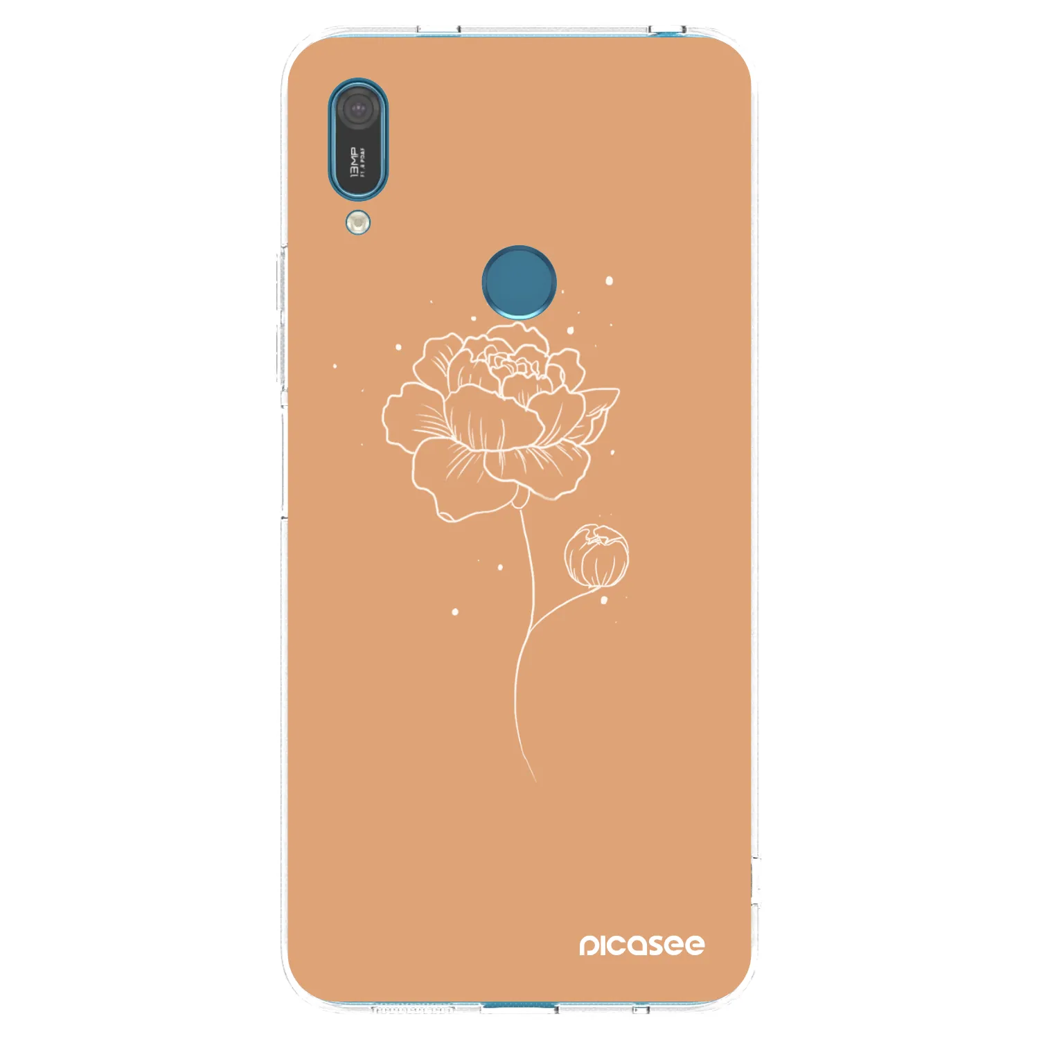 Picasee Huawei Y7 2019 Hülle - Transparentes Silikon - Peonies