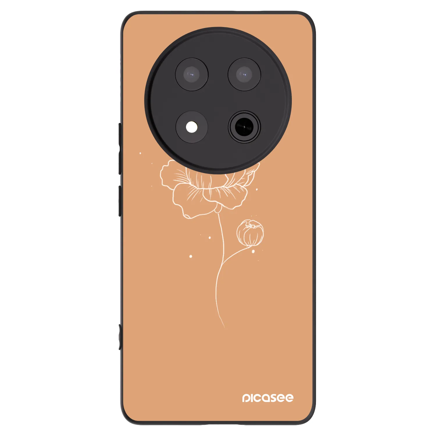 Picasee Honor Magic7 Lite 5G Hülle - Schwarzes Silikon - Peonies