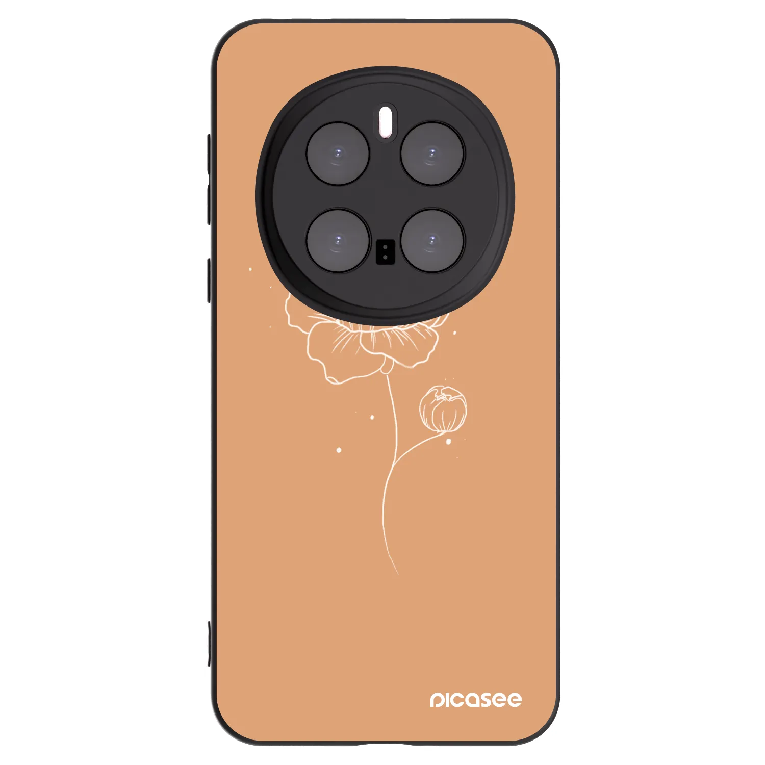 Picasee Honor Magic7 Pro 5G Hülle - Schwarzes Silikon - Peonies