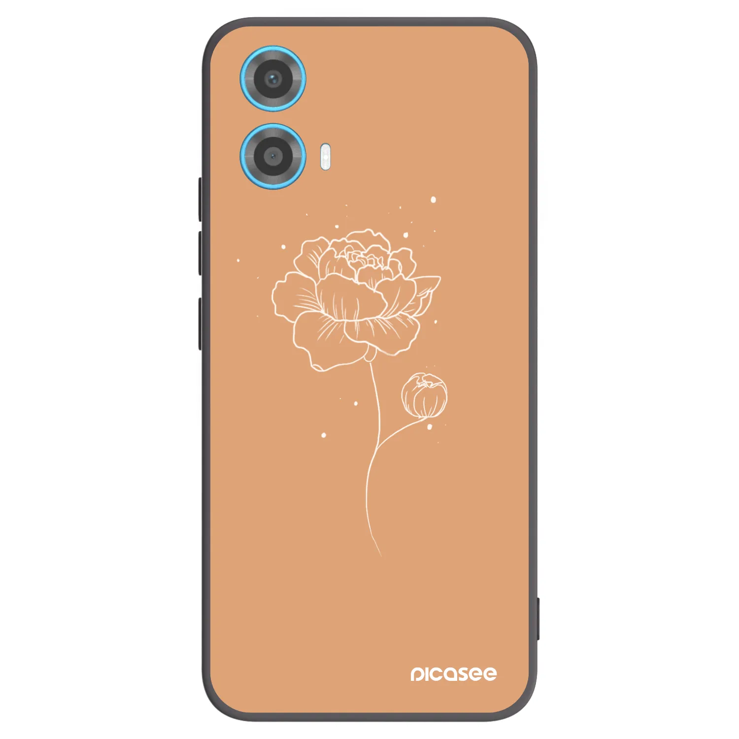 Picasee Motorola Moto G34 5G Hülle - Schwarzes Silikon - Peonies