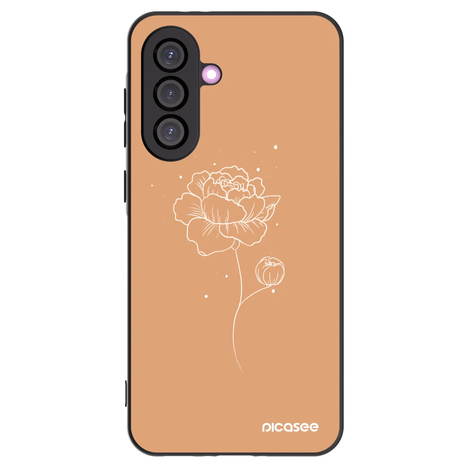 Picasee Samsung Galaxy A56 5G A566B Hülle - Schwarzes Silikon - Peonies