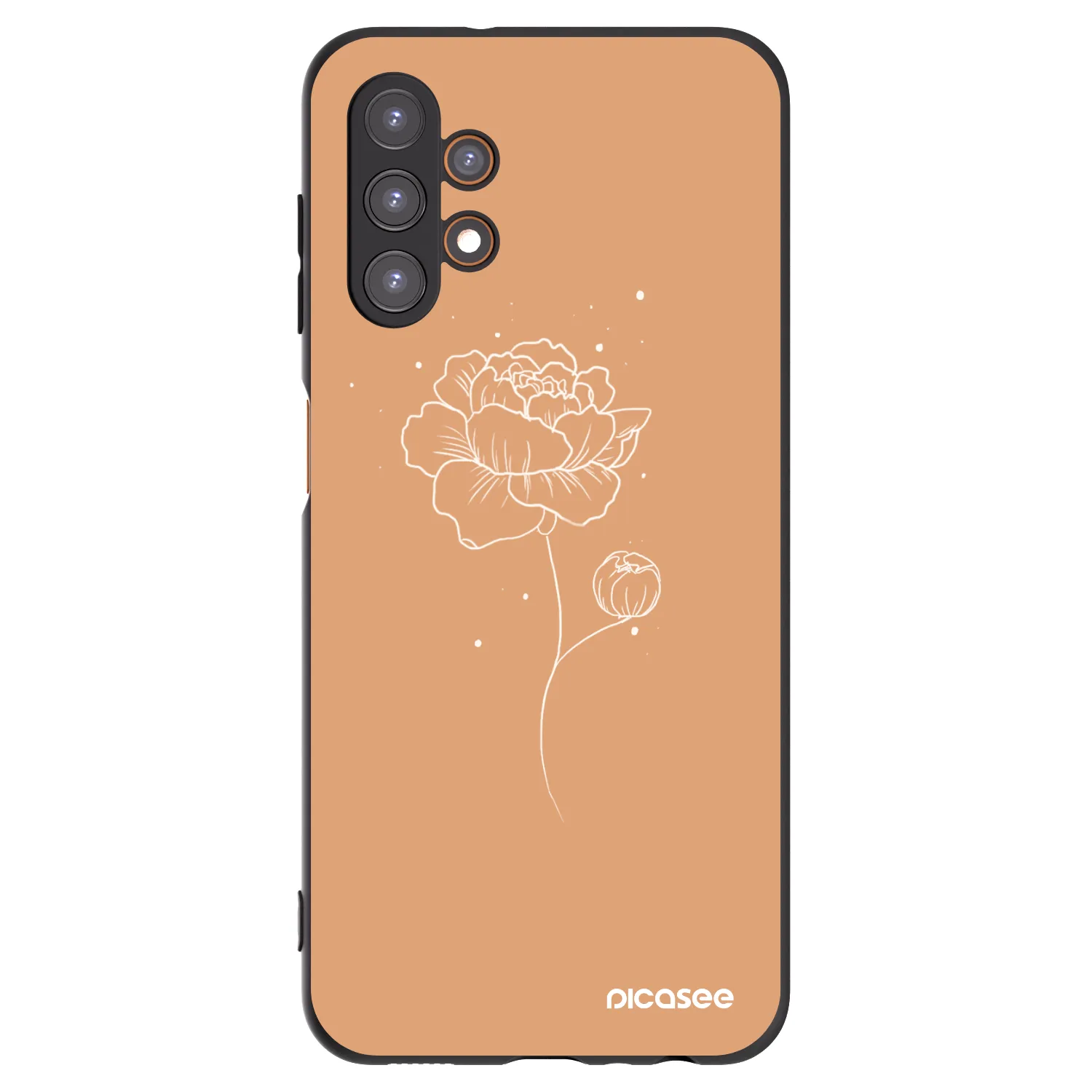 Picasee Samsung Galaxy A13 5G Hülle - Schwarzes Silikon - Peonies