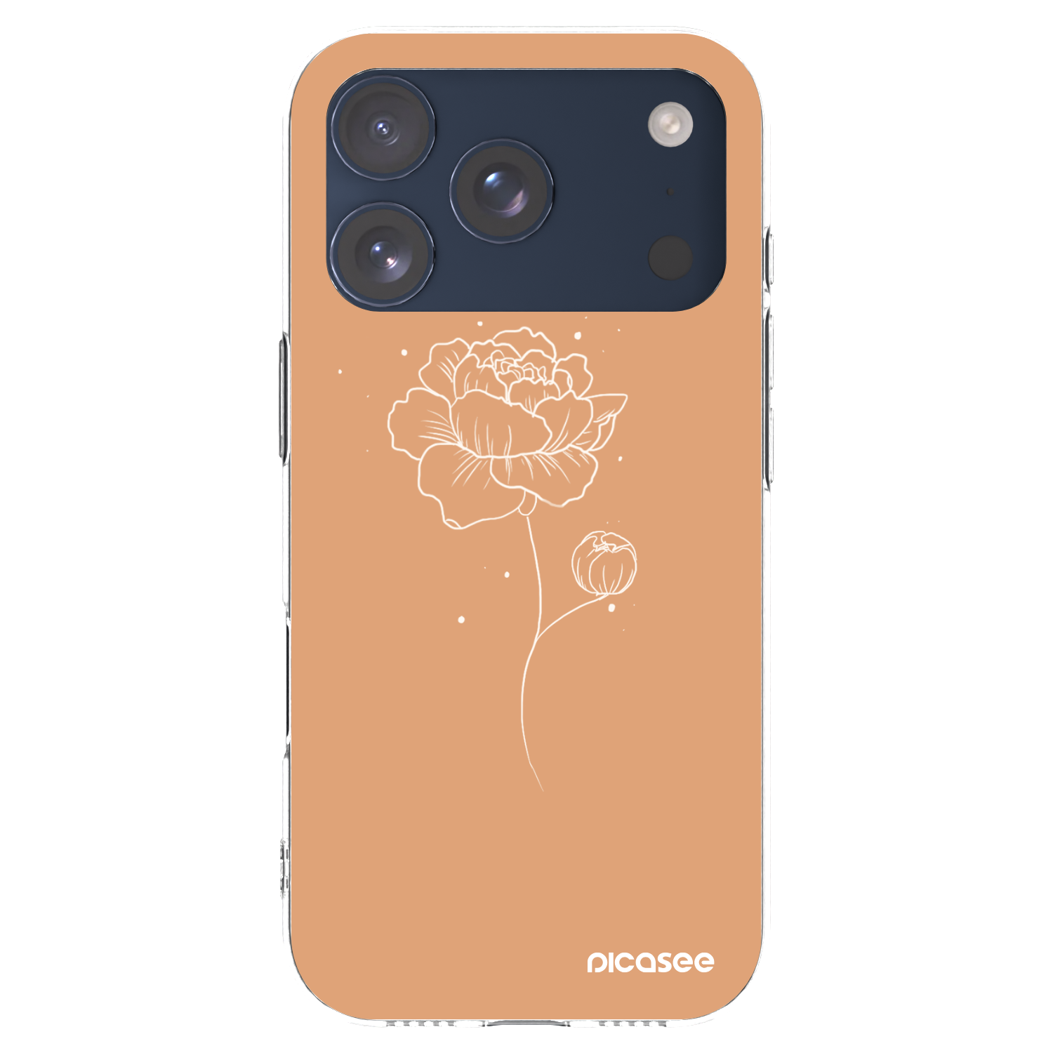Picasee Apple iPhone 17 Pro Hülle - Transparentes Silikon - Peonies